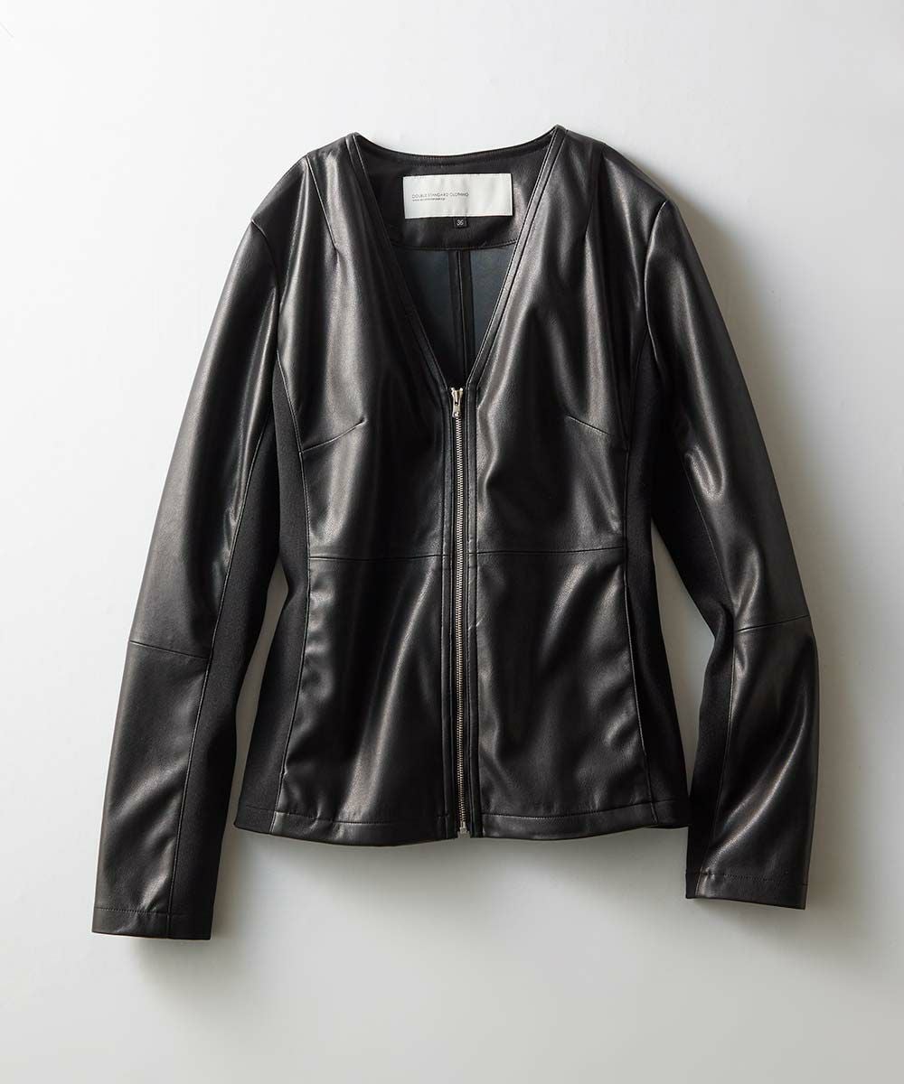 ダブルスタンダード 黒レザーシングルジャケット 36 DOUBLE STANDARD CLOTHING（ダブルスタンダードクロージング）の「Sov