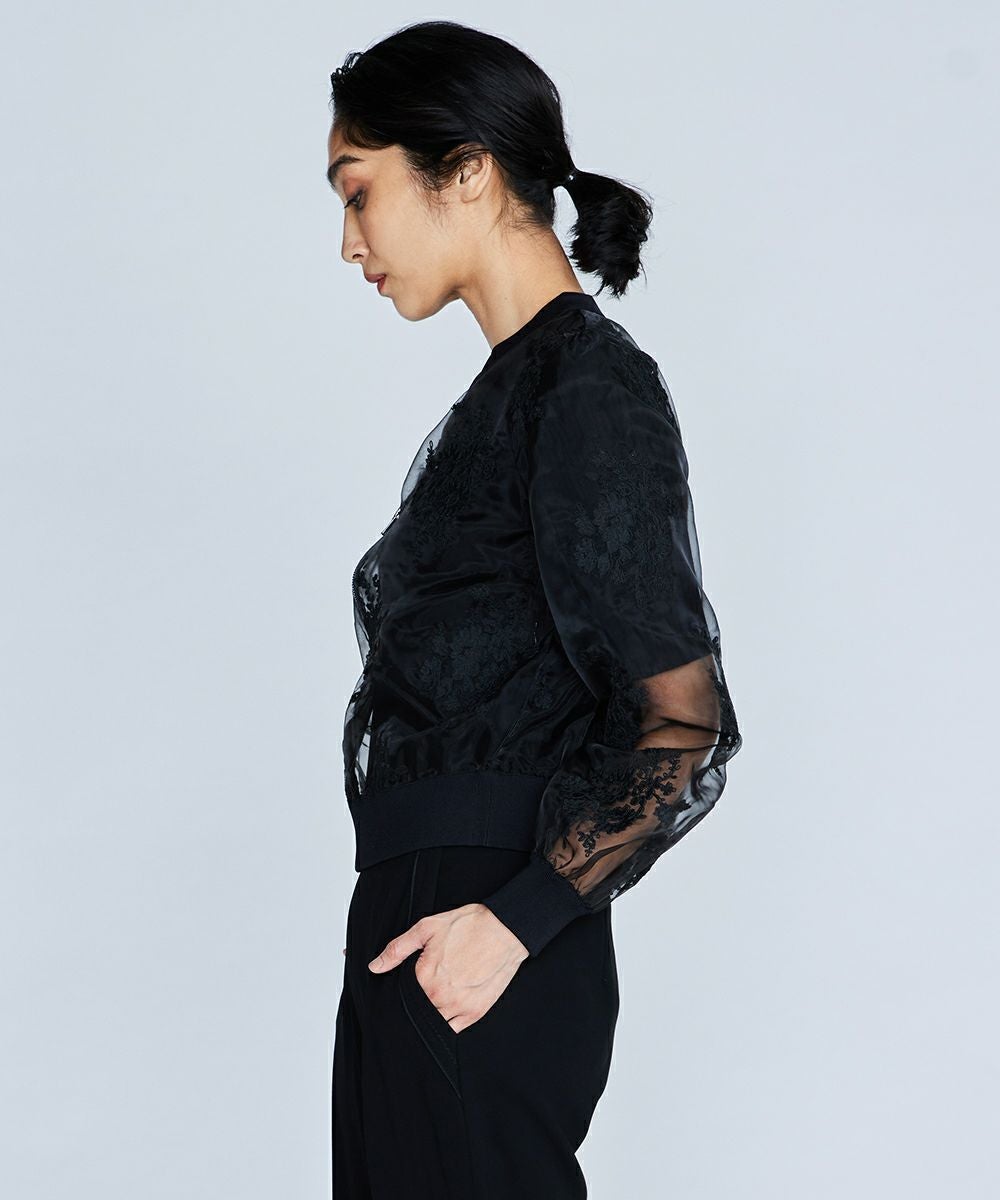 Sov. / 刺繍付きシースルーブルゾン TOPS Night STORE | ダブル