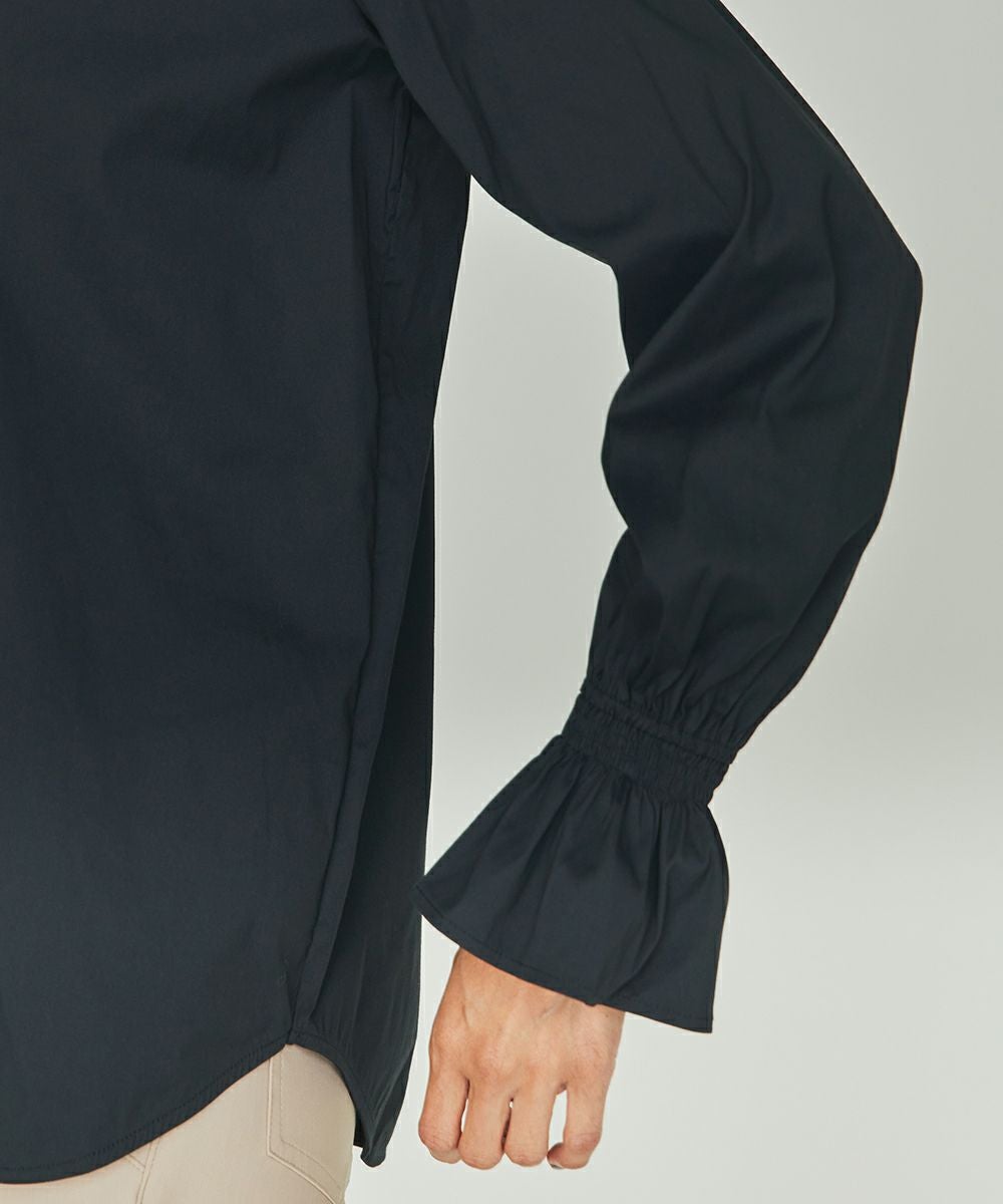 ダブルスタンダードクロージング フリルブラウス 長袖 バンドカラー 36 黒 DOUBLE STANDARD CLOTHING - ダブルスタンダードクロージング フリル