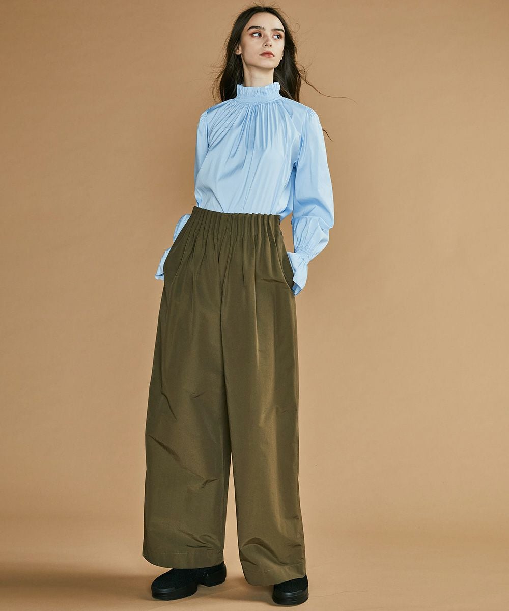 Double standard clothing シルク フリル ブラウス DSC /スタンドカラーフリルブラウス TOPS Night STORE | ダブル