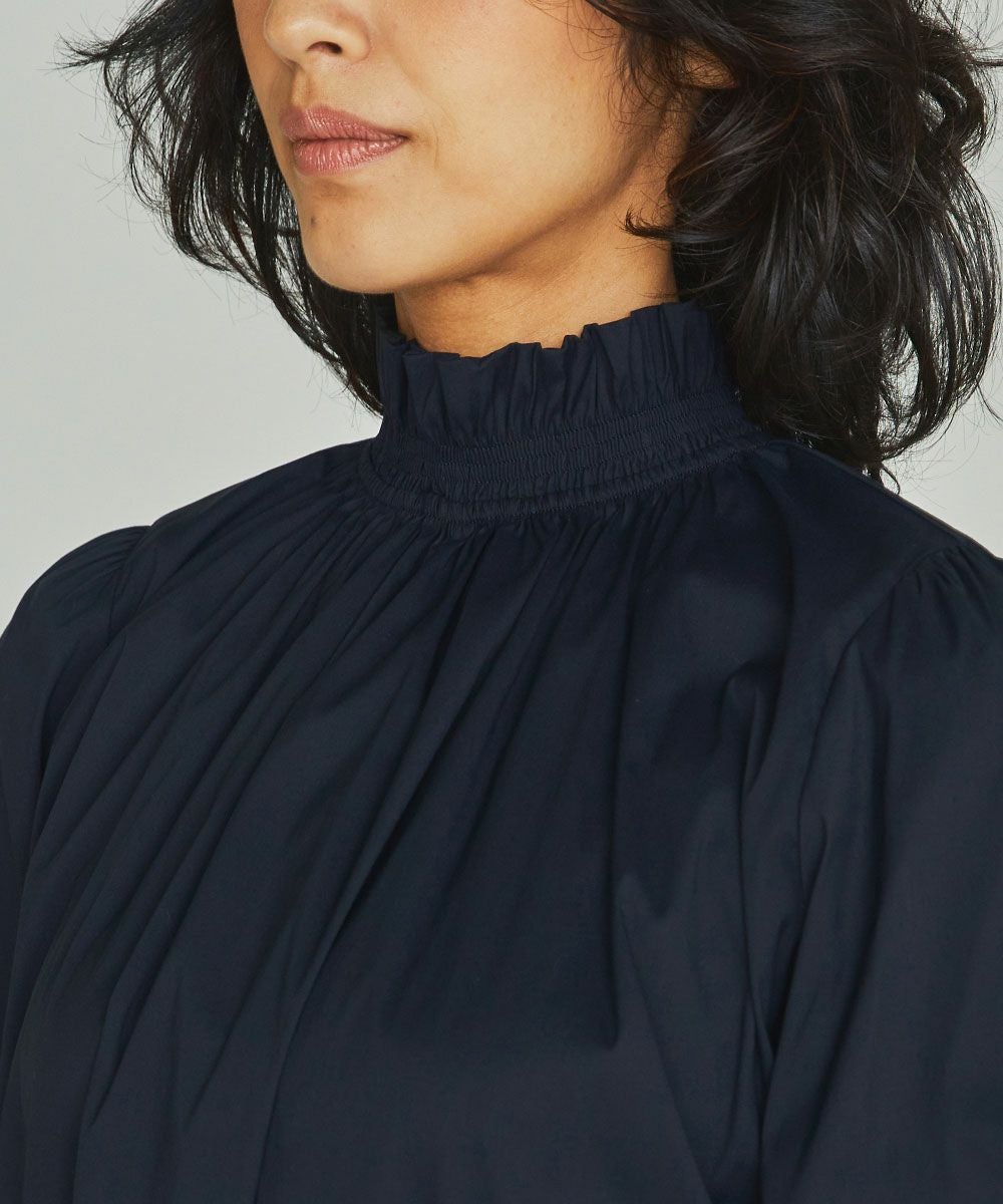 ダブルスタンダードクロージング　楊柳シャンブレースタンドカラーブラウス DSC /スタンドカラーフリルブラウス TOPS Night STORE | ダブル
