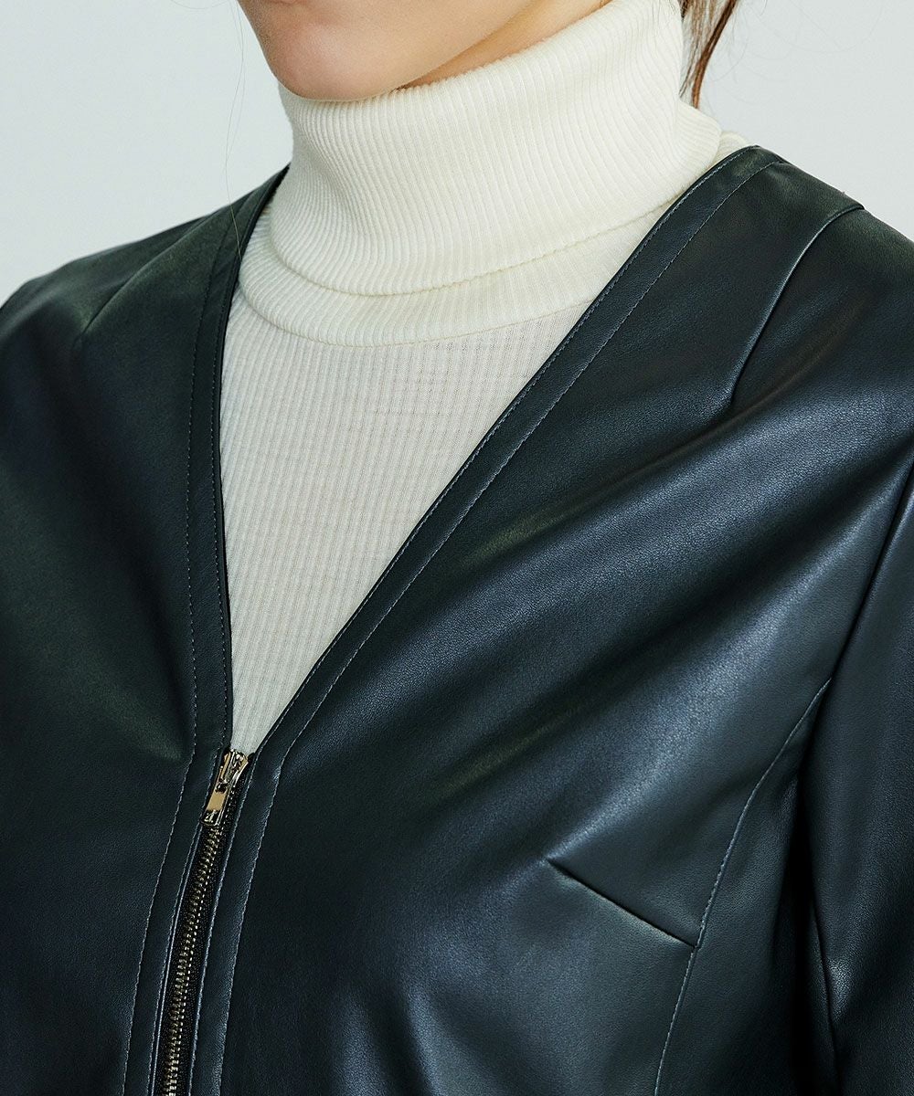 ダブルスタンダード 黒レザーシングルジャケット 36 DOUBLE STANDARD CLOTHING（ダブルスタンダードクロージング）の「Sov