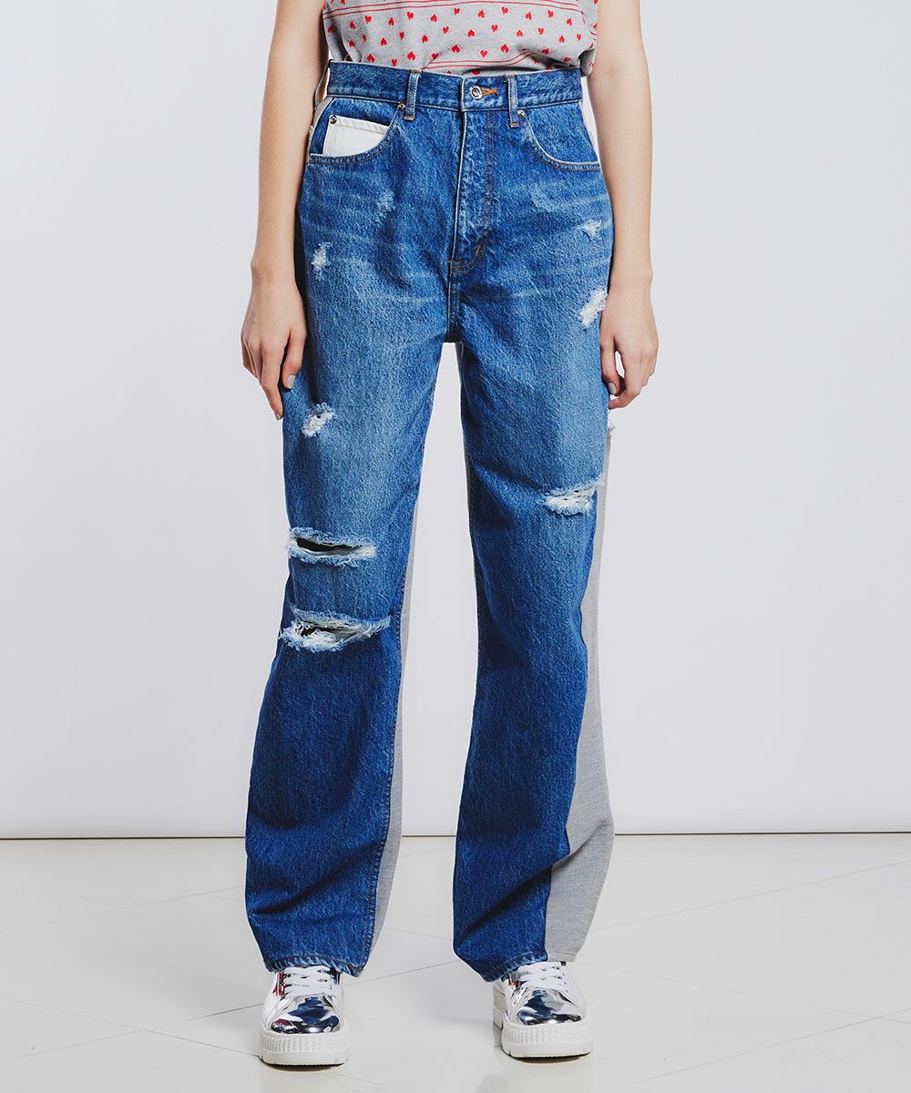DOUBLE STANDARD CLOTHING ニットドッキングデニムパンツ DSC / ニットドッキングデニムパンツ BOTTOMS Night STORE | ダブル