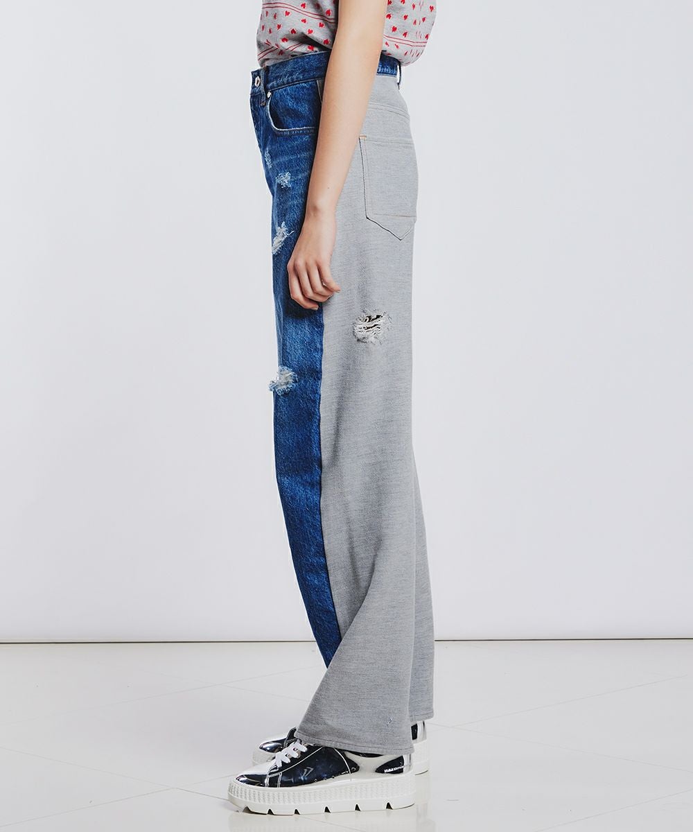 DSC / ニットドッキングデニムパンツ BOTTOMS Night STORE | ダブル