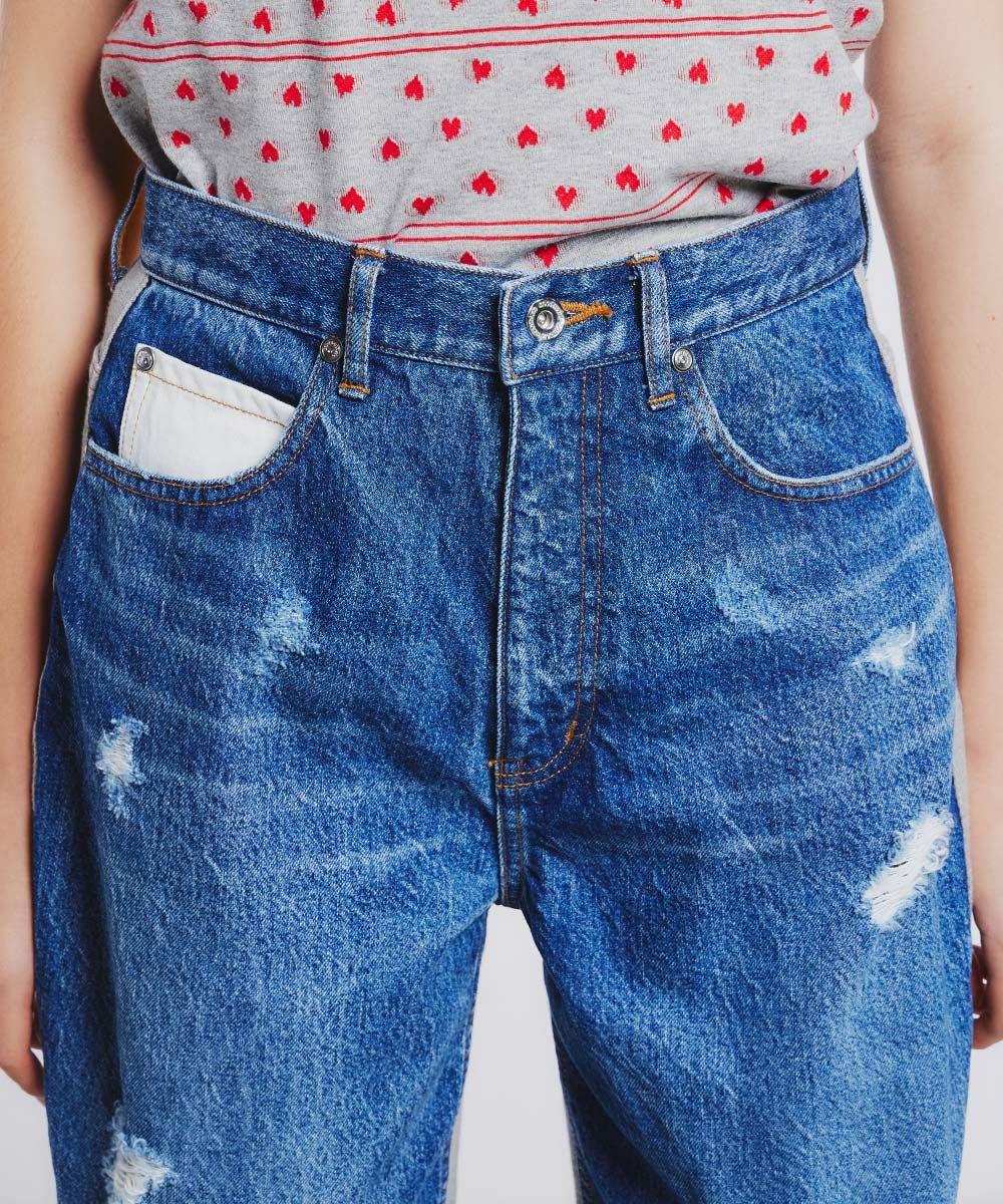 DSC / ニットドッキングデニムパンツ BOTTOMS Night STORE | ダブル