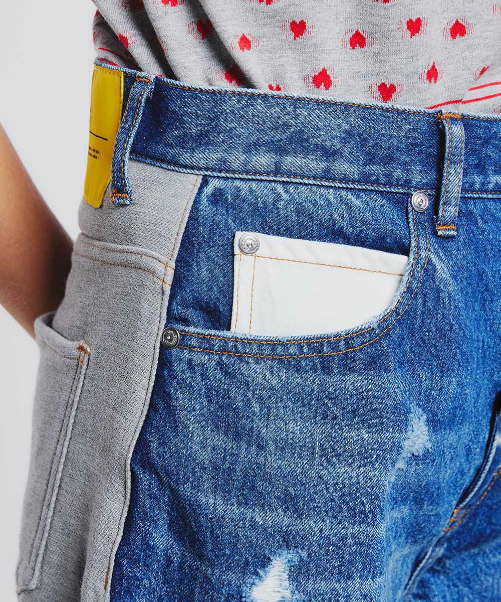DSC / ニットドッキングデニムパンツ BOTTOMS Night STORE | ダブル
