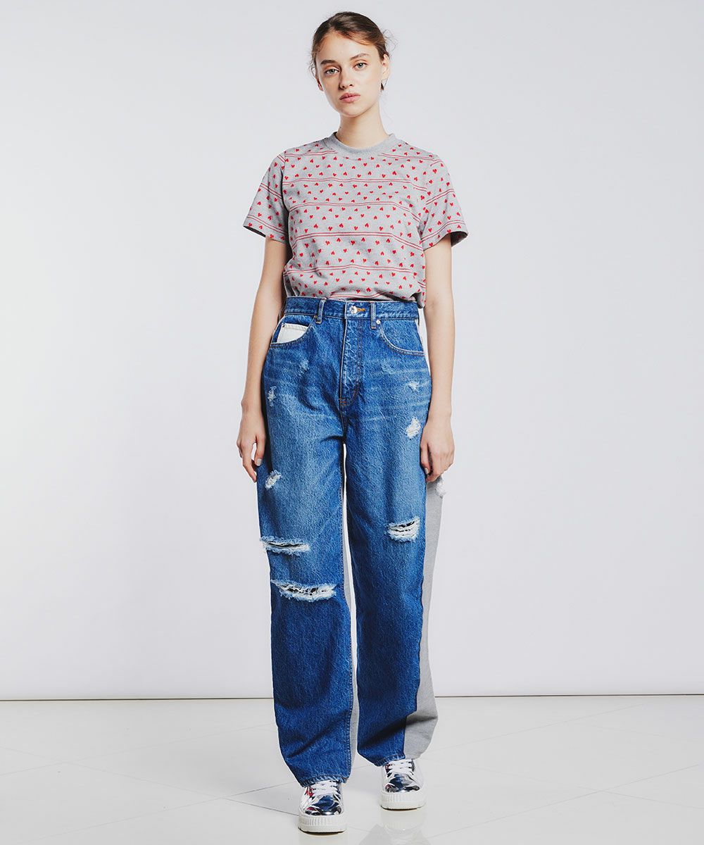 DSC / ニットドッキングデニムパンツ BOTTOMS Night STORE | ダブル