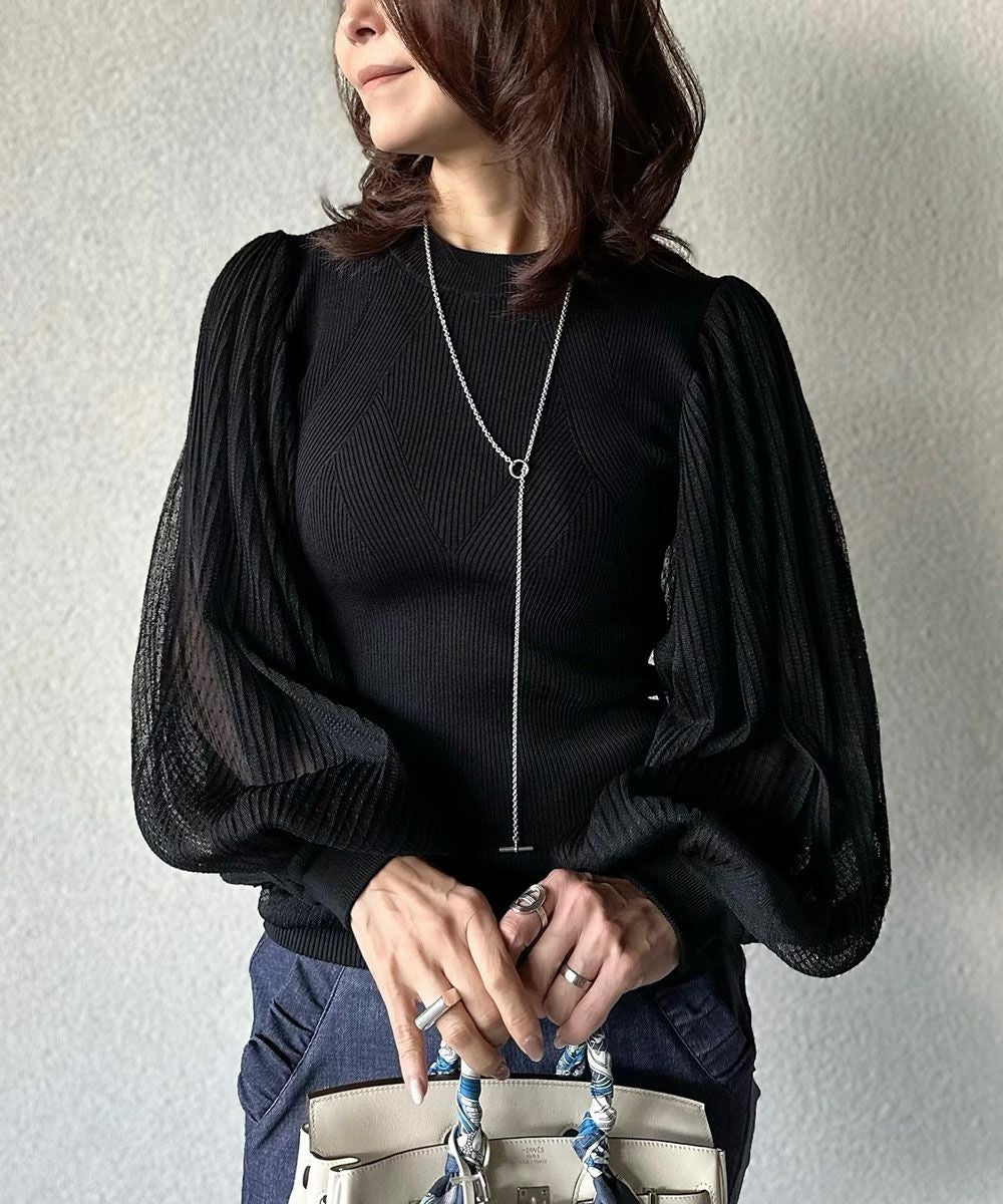 Sov. - Sov チュールニット♡ AKKO×Sov. / チュールバルーンスリーブニット（WEB限定）(SALE) TOPS