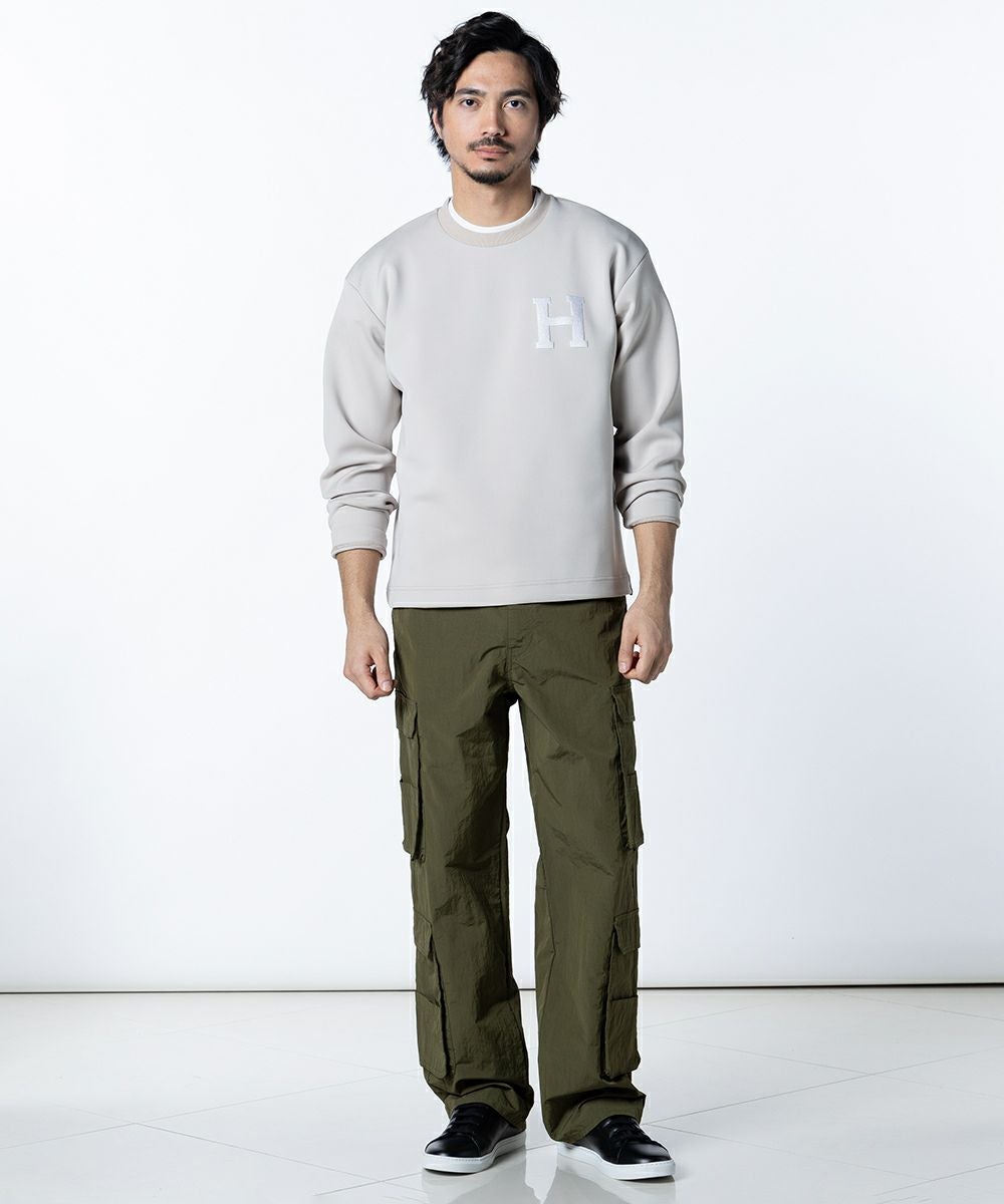未使用級 ダブスタ ディーヒム 2024年 H刺繍スキューバニットブルゾン 黒 D/him H刺繍スキューバニットロンT TOPS Night STORE | ダブル