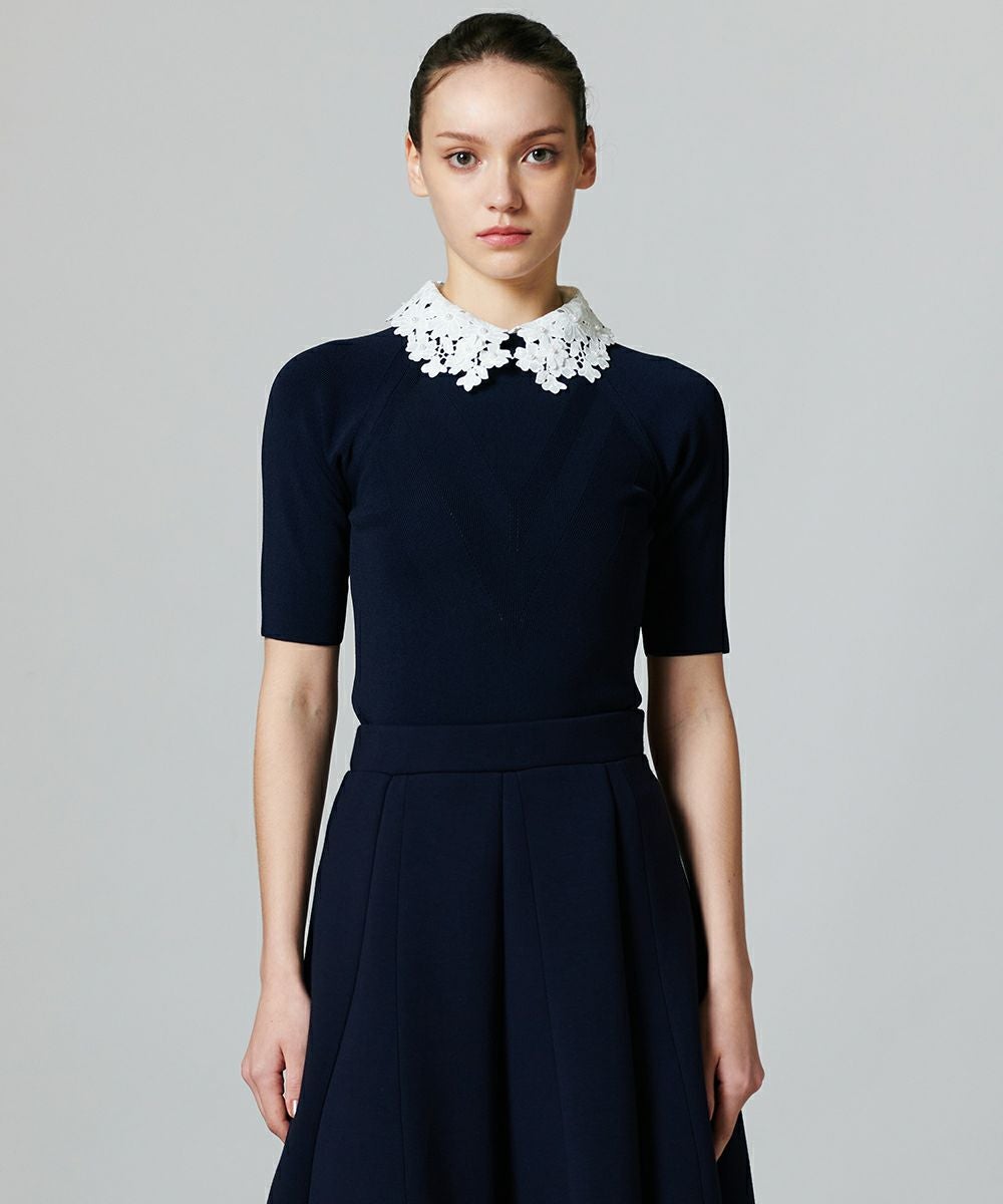 sov. パール刺繍ニットトップス Sov. / パール刺繍ニットトップス TOPS Night STORE | ダブル