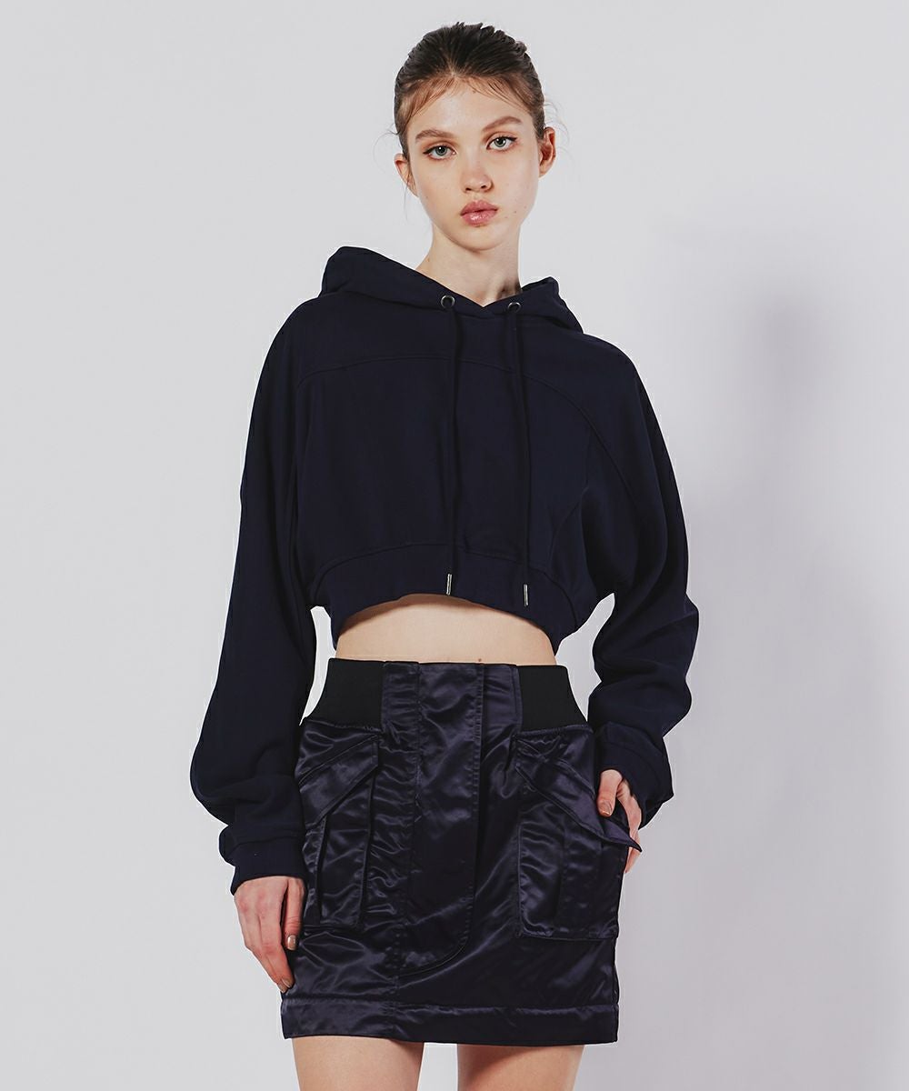 DOUBLE STANDARD CLOTHING - ダブスタ❣️完売❣️割引❣️ ESSENTIAL 裏毛ショート丈パーカー ESSENTIAL / ライト裏毛ショートパーカー(SALE) ESSENTIAL Night STORE