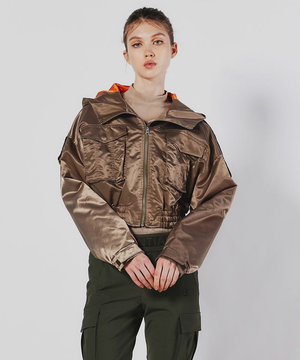 ESSENTIAL / ミリタリーナイロンツイルショートブルゾン(SALE