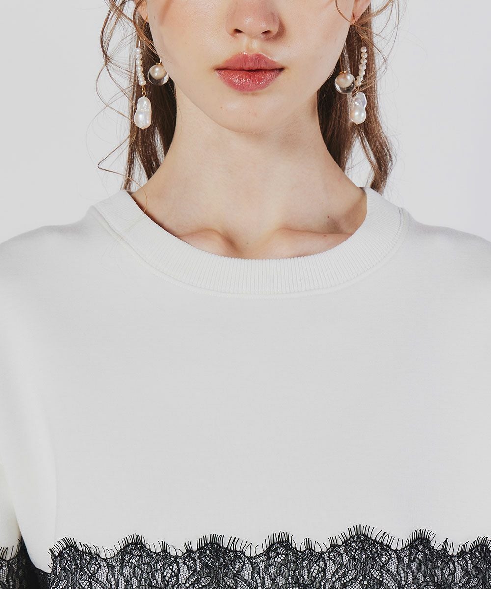 Sov. / レースダンボールニットプルオーバー TOPS Night STORE