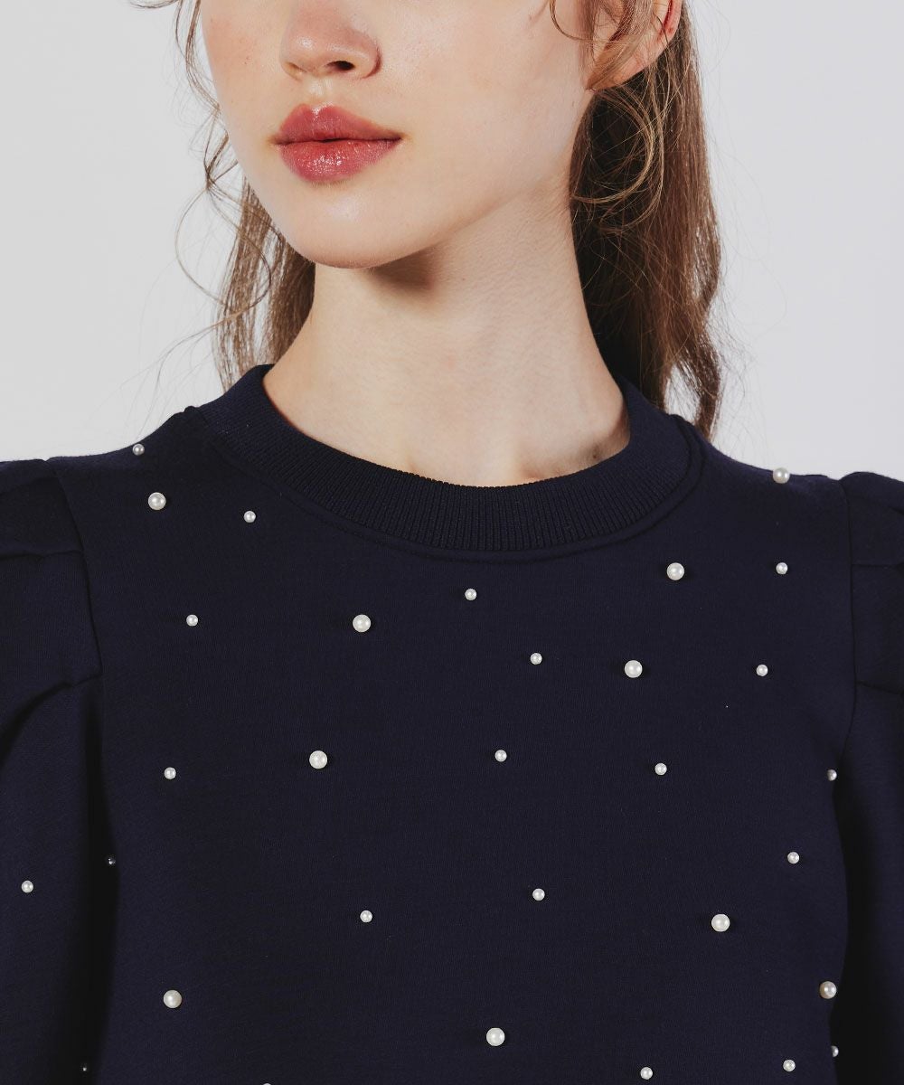 Sov. / パフスリーブパールニットプルオーバー TOPS Night STORE