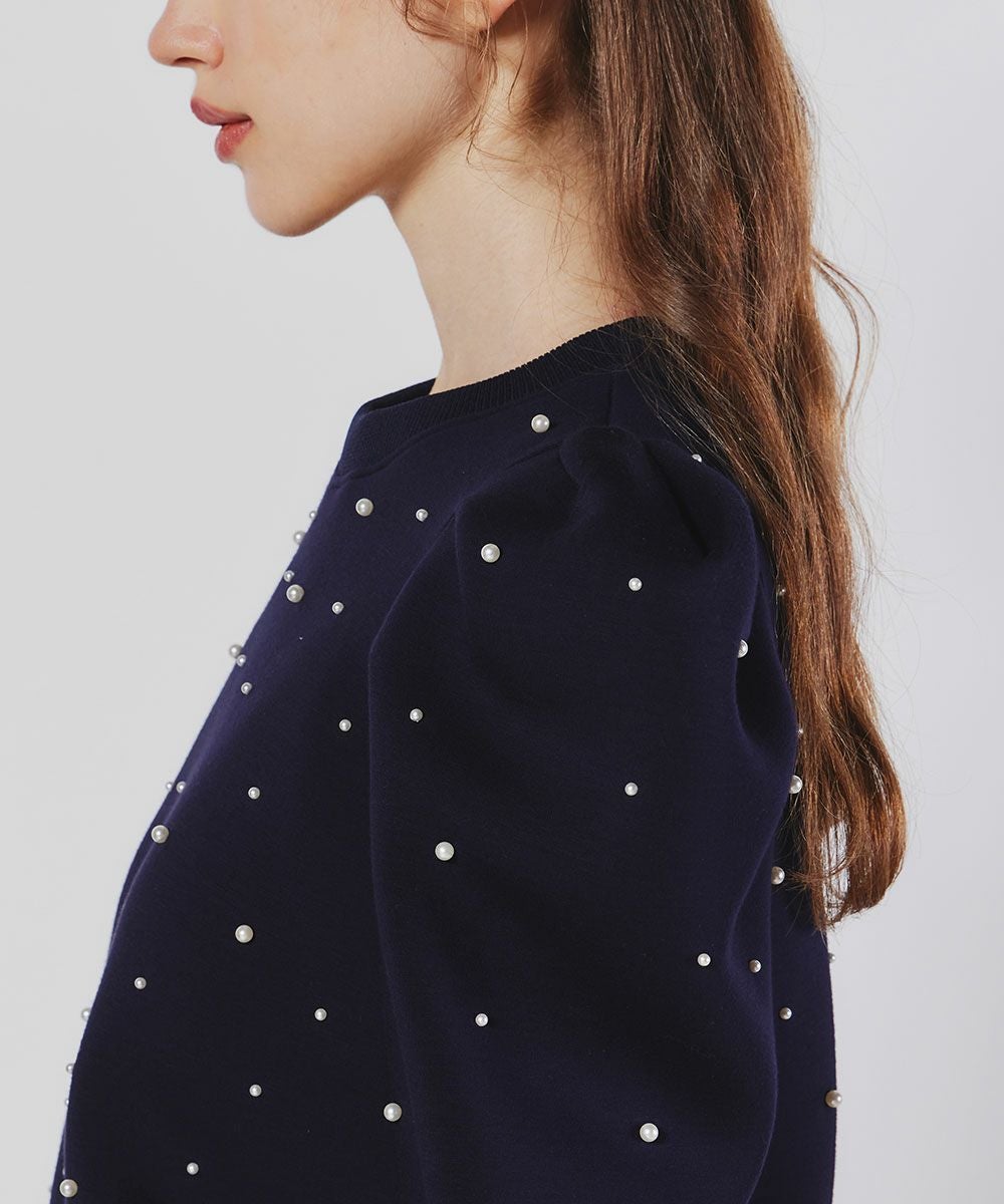 Sov. / パフスリーブパールニットプルオーバー TOPS Night STORE