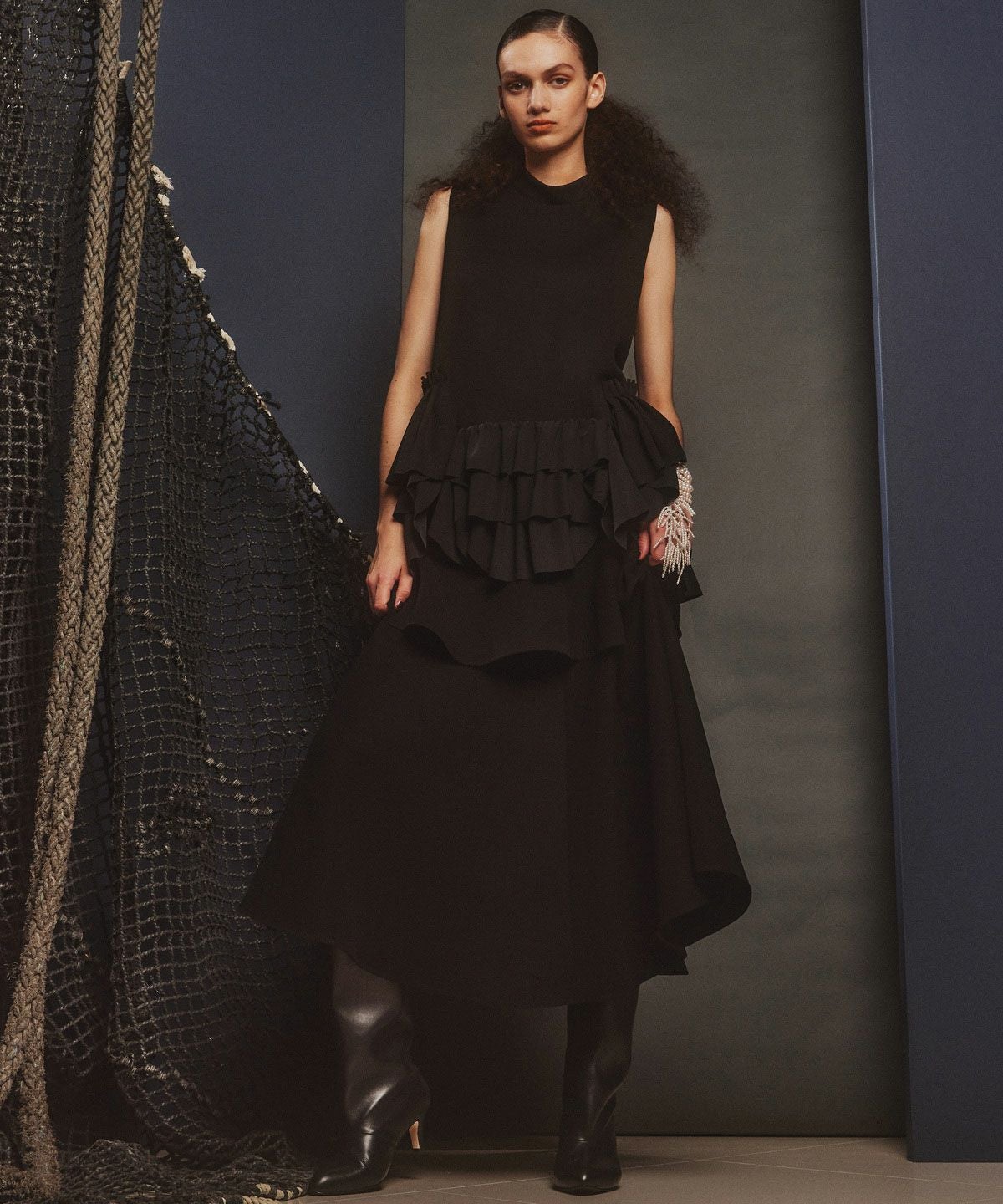 sov トップス Sov. / ツイルドッキングフリルトップス TOPS Night STORE | ダブル