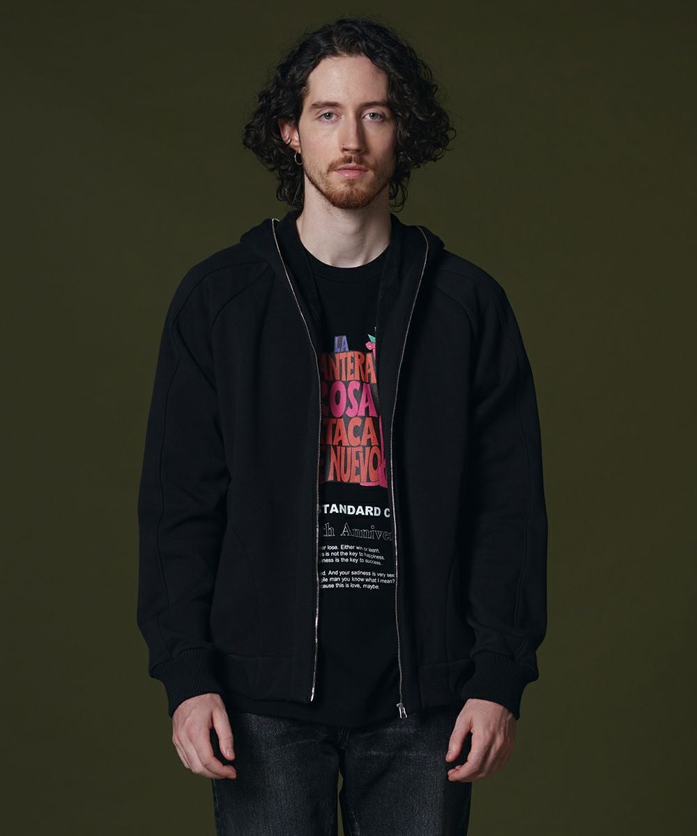 美品＊ダブルスタンダード ボンバーヒート 38 ブラック黒 ブルゾン パーカー D/him ESSENTIAL ボンバーヒート裏起毛フーディ OUTERS Night STORE