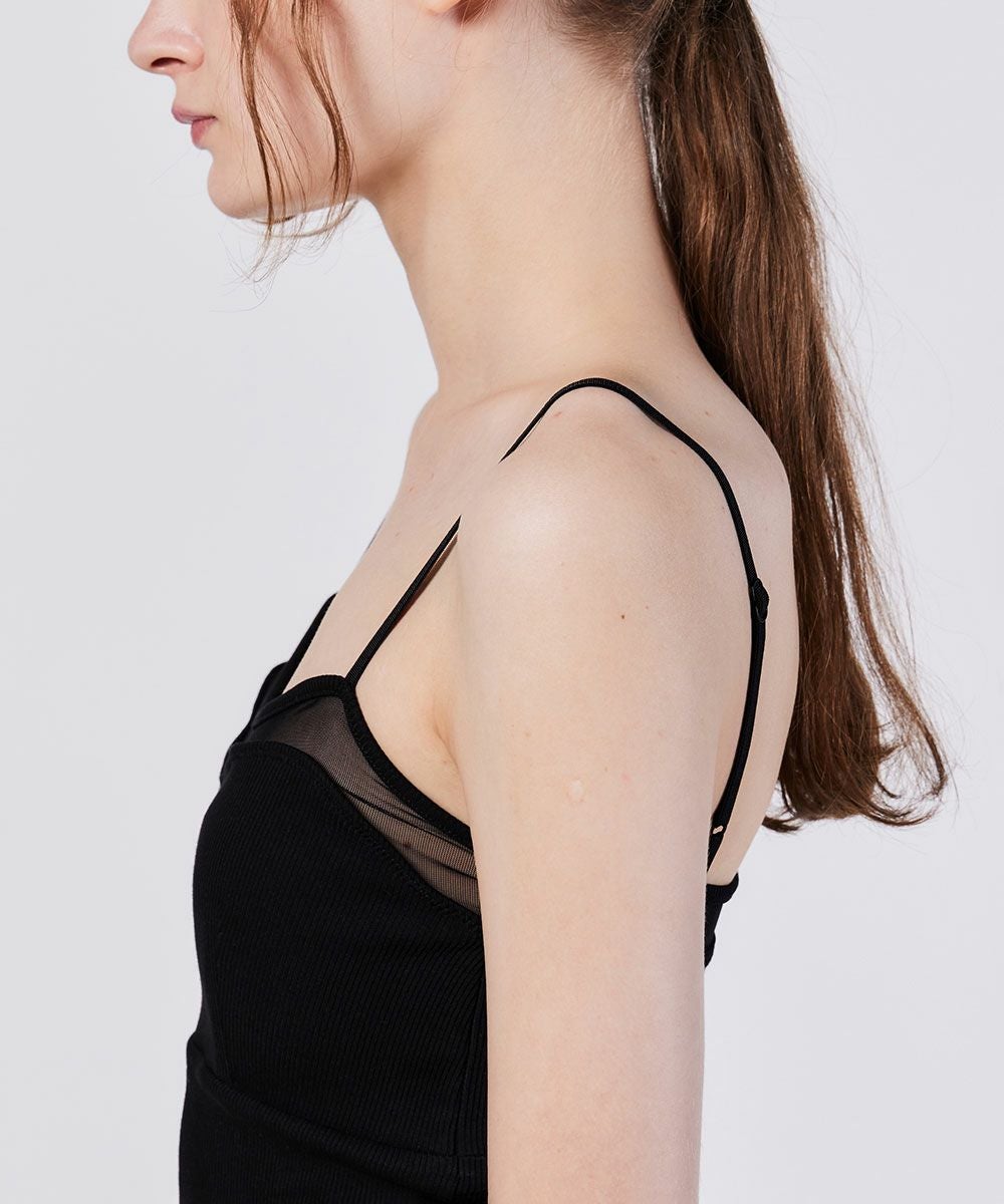 Sov. / カップ付シースルーキャミソール TOPS Night STORE | ダブル