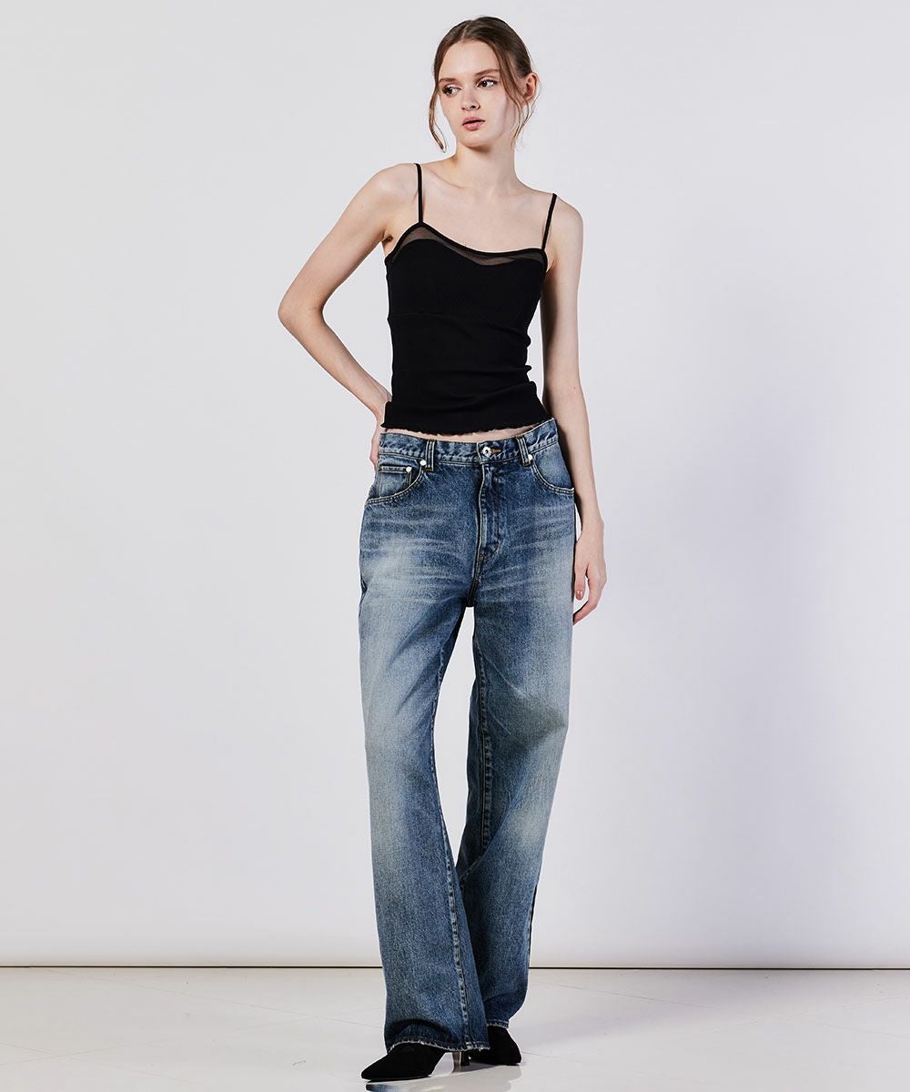 Sov. / カップ付シースルーキャミソール TOPS Night STORE | ダブル