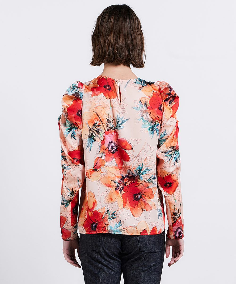 Sov. / フラワーサテンブラウス(SALE) TOPS Night STORE | ダブル