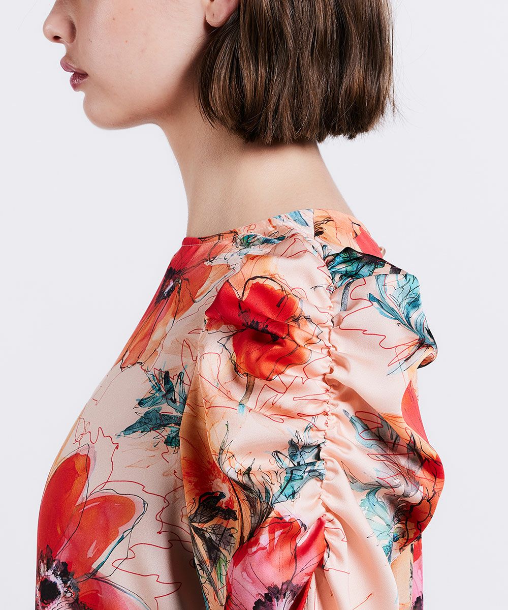 Sov. / フラワーサテンブラウス(SALE) TOPS Night STORE | ダブル