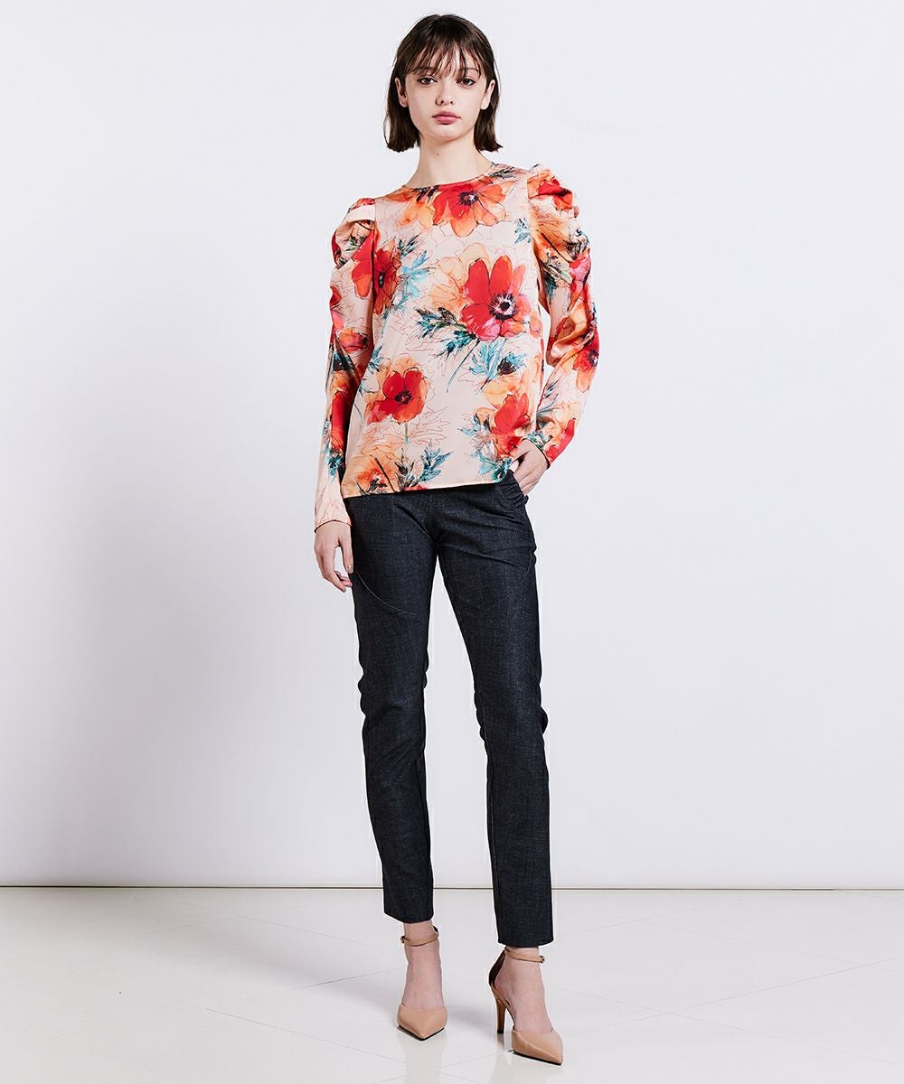 Sov. / フラワーサテンブラウス(SALE) TOPS Night STORE | ダブル