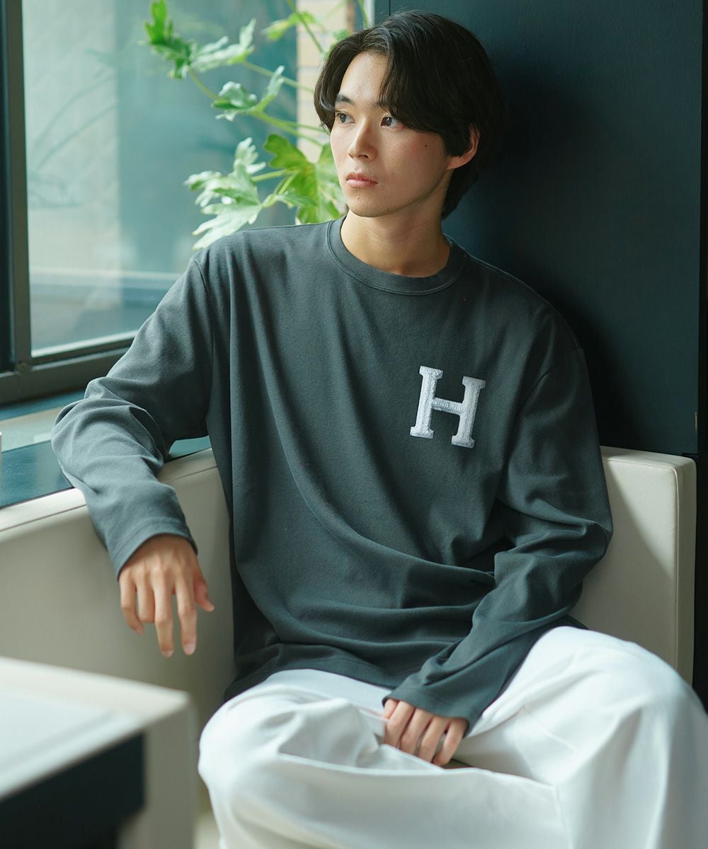 D/him H刺繍フライスロンT（WEB限定） TOPS Night STORE | ダブル