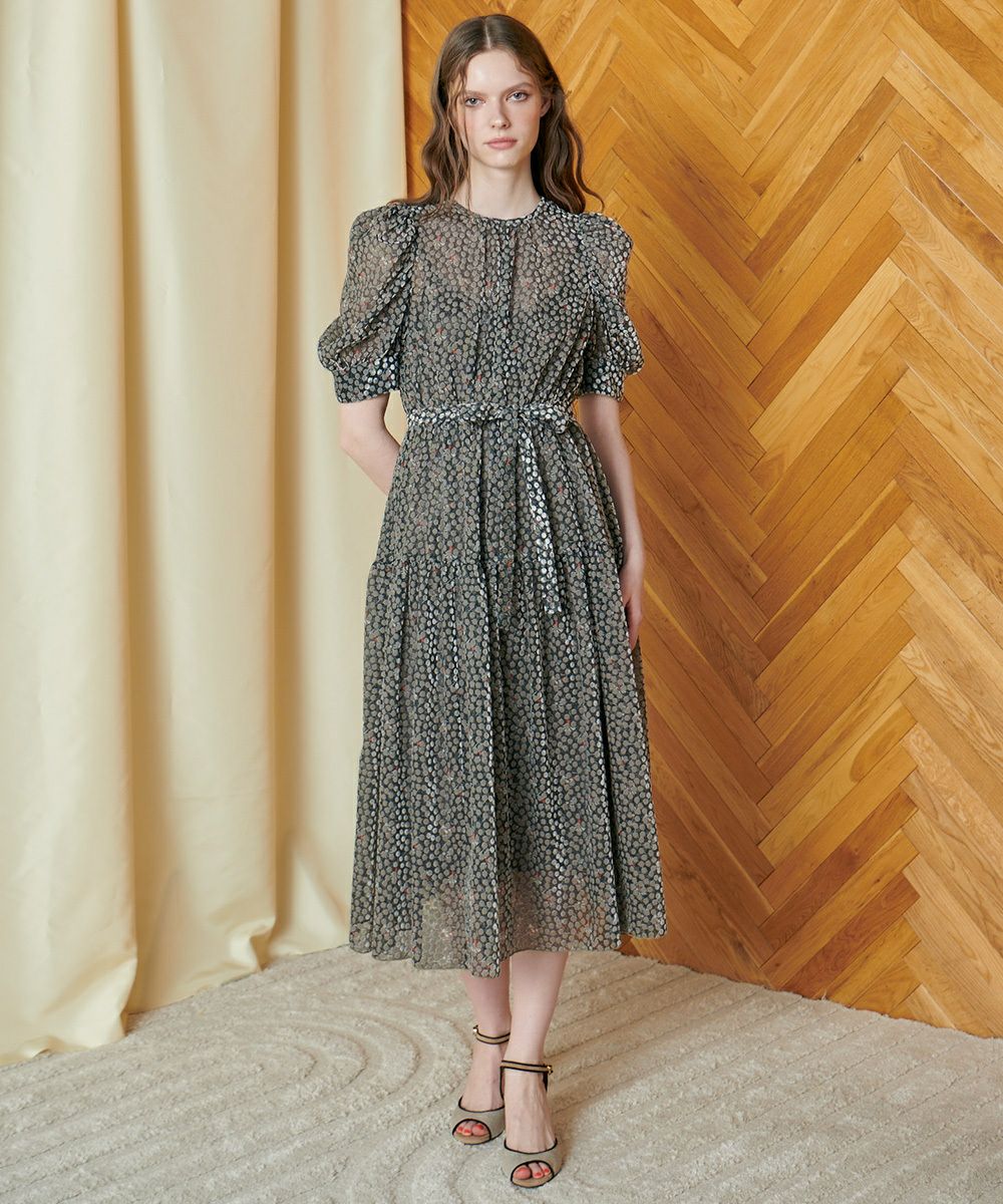CORCOVADO / フラワーオパールパフスリーブドレス(SALE) DRESS Night
