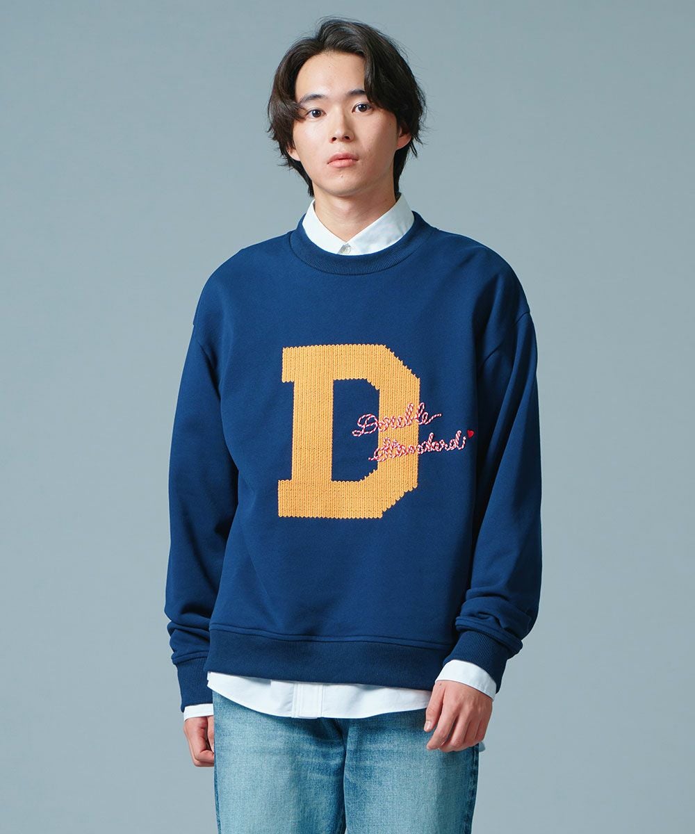 D/him Dロゴ刺繍コットン裏毛プルオーバー TOPS Night STORE | ダブル