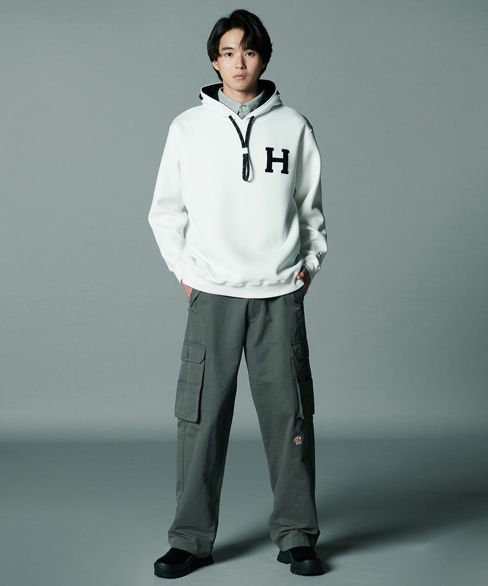 D/him H刺繍ダンボールニットパーカー TOPS Night STORE | ダブル
