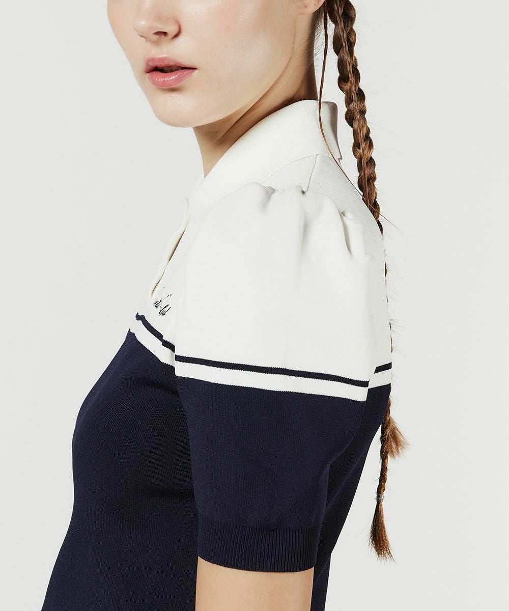 ESSENTIAL / パフスリーブニットポロ(SALE) TOPS Night STORE | ダブル