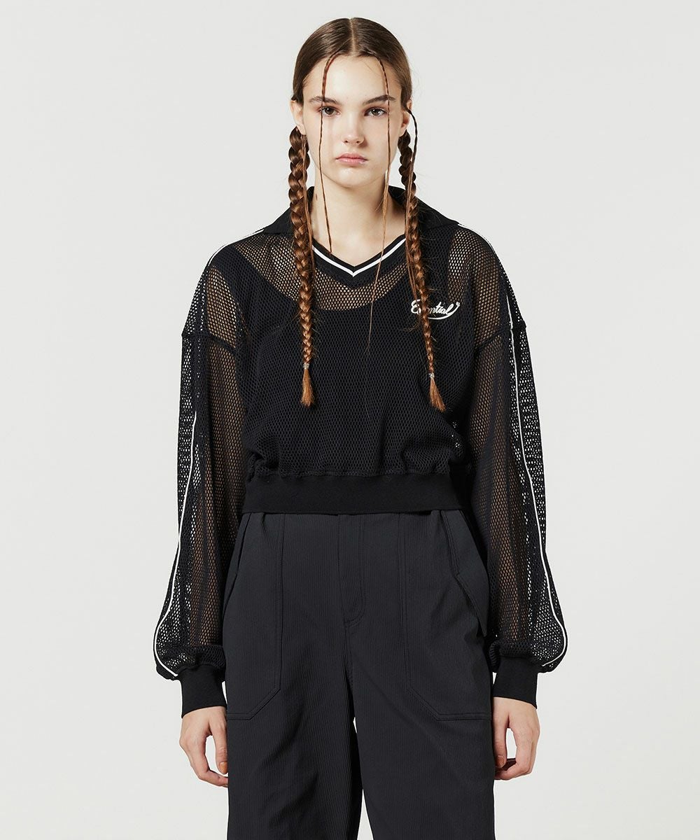 ESSENTIAL / メッシュスキッパープルオーバー(SALE) TOPS Night STORE