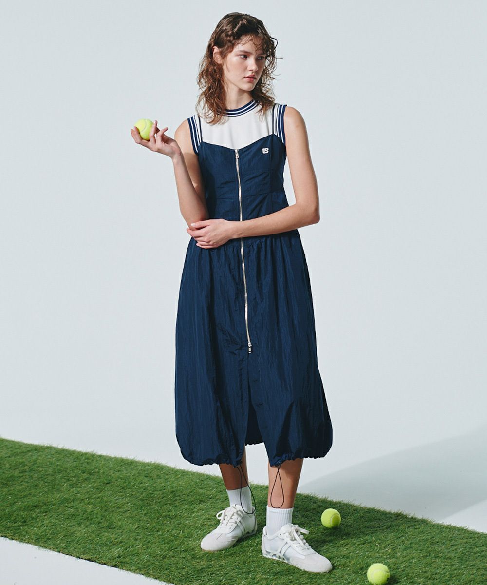 ESSENTIAL / シルキーシャンブレージップアップワンピース(SALE) DRESS
