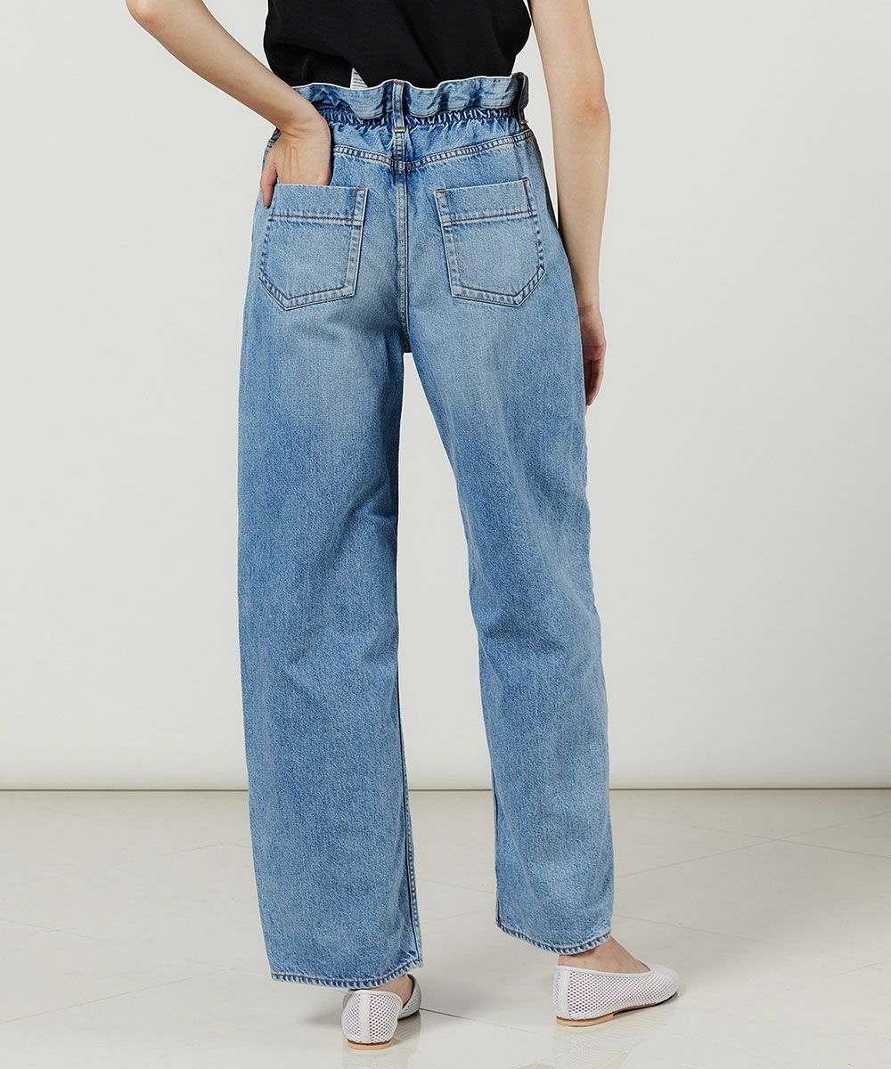 25SS 完売品 極美品 ダブスタ ウエストフリルワイドデニムパンツ 34 青 DSC / ウエストフリルワイドデニムパンツ BOTTOMS Night STORE