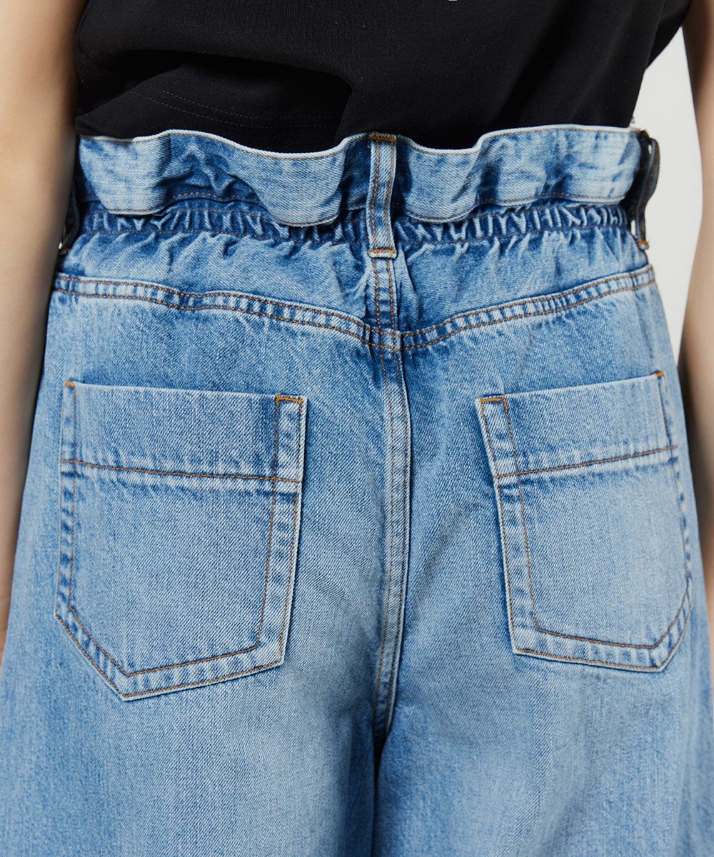 DSC / ウエストフリルワイドデニムパンツ BOTTOMS Night STORE