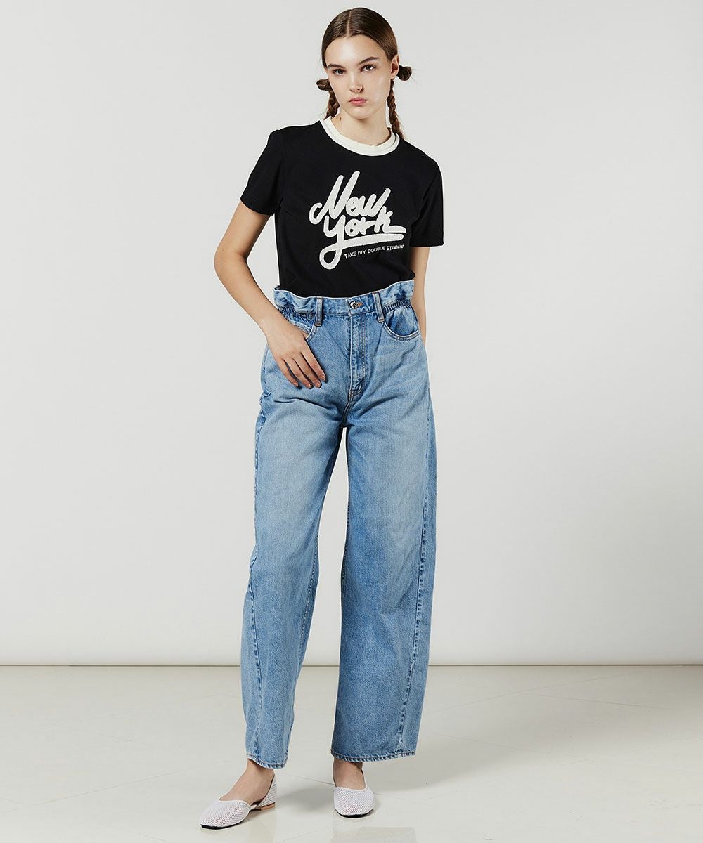 ダブルスタンダードクロージング☆ウエストフリルデニムパンツ DSC / ウエストフリルワイドデニムパンツ BOTTOMS Night STORE