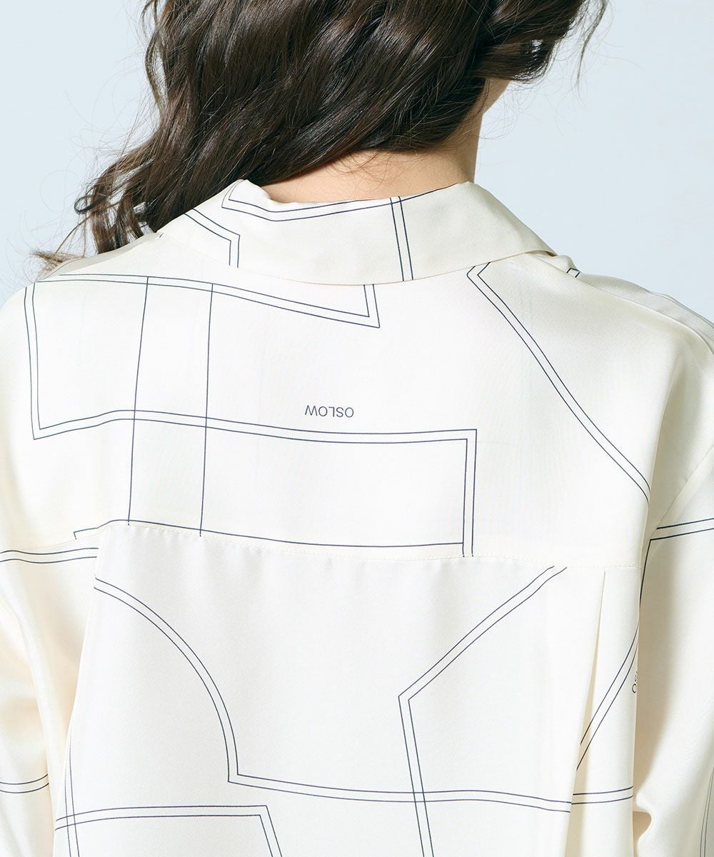 OSLOW / 幾何学プリントシルクシャツ TOPS Night STORE | ダブル