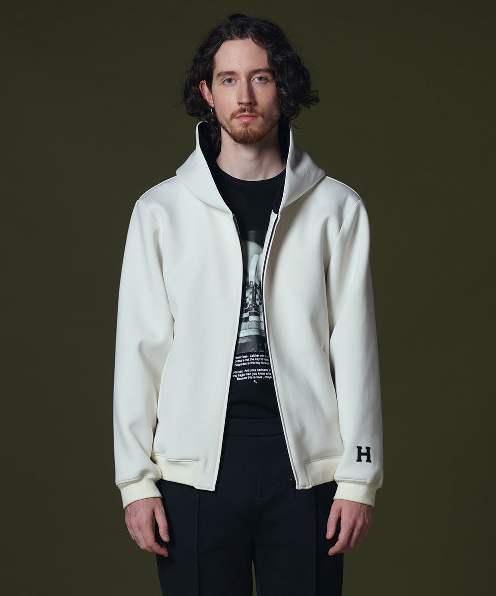 【美品】D/him H刺繍ダンボールニットジップパーカー　48 D/him H刺繍ダンボールニットジップパーカー OUTERS Night STORE