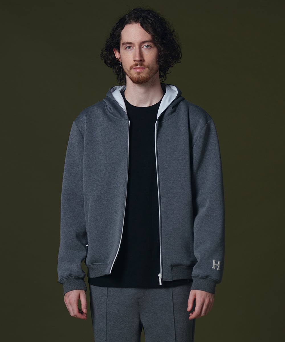【美品】D/him H刺繍ダンボールニットジップパーカー　48 D/him H刺繍ダンボールニットジップパーカー OUTERS Night STORE