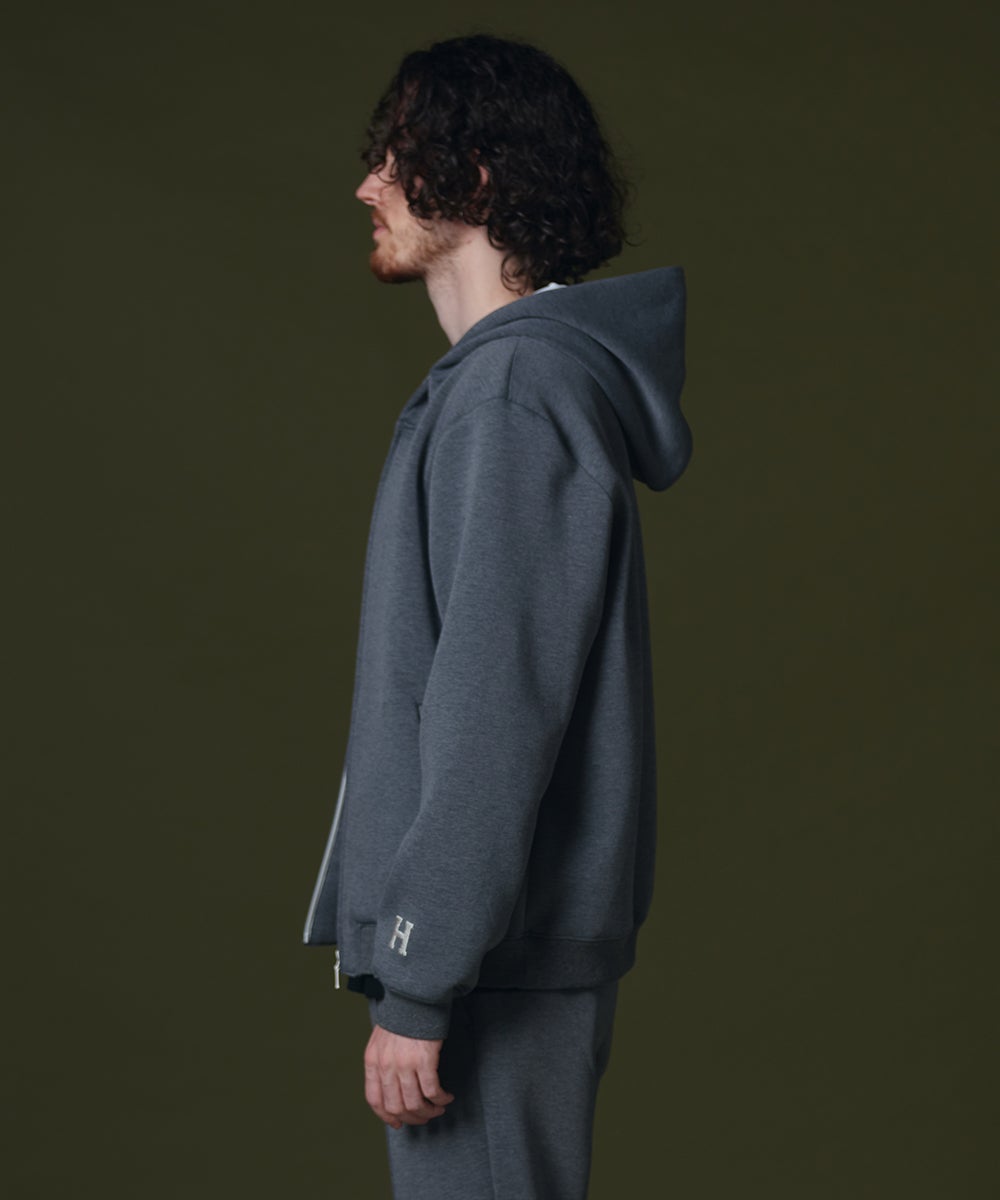 D/him ダブルスタンダードクロージング ヒム ダンボニットパーカー D/him H刺繍ダンボールニットジップパーカー OUTERS Night STORE