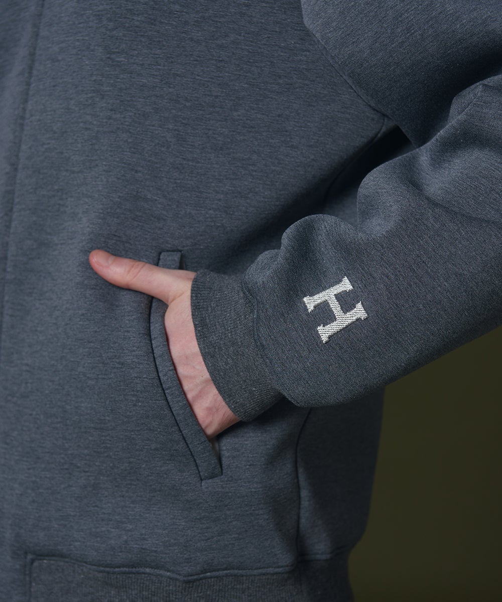 D/him H刺繍ダンボールニットジップパーカー OUTERS Night STORE