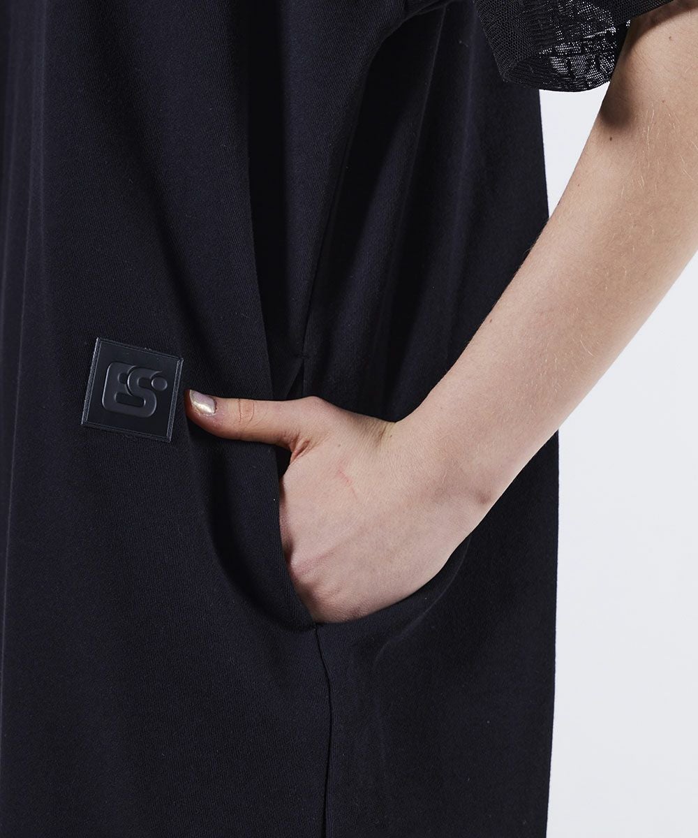 ESSENTIAL / 裏毛ドットチュールワンピース DRESS Night STORE