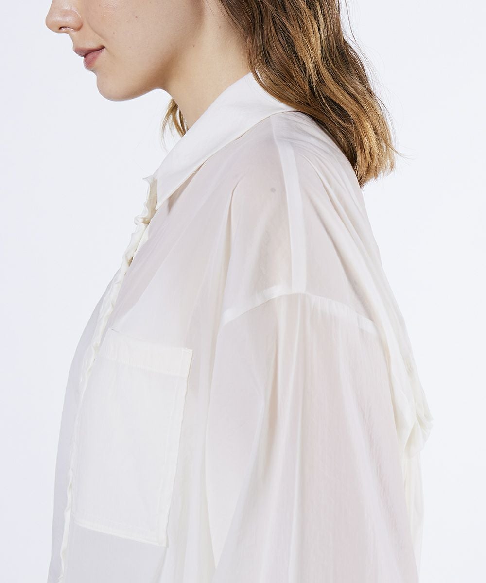 [ダブルスタンダードクロージング] ESSENTIAL /シアーギャザーブラウス ESSENTIAL / シアーギャザーブラウス TOPS Night STORE | ダブル