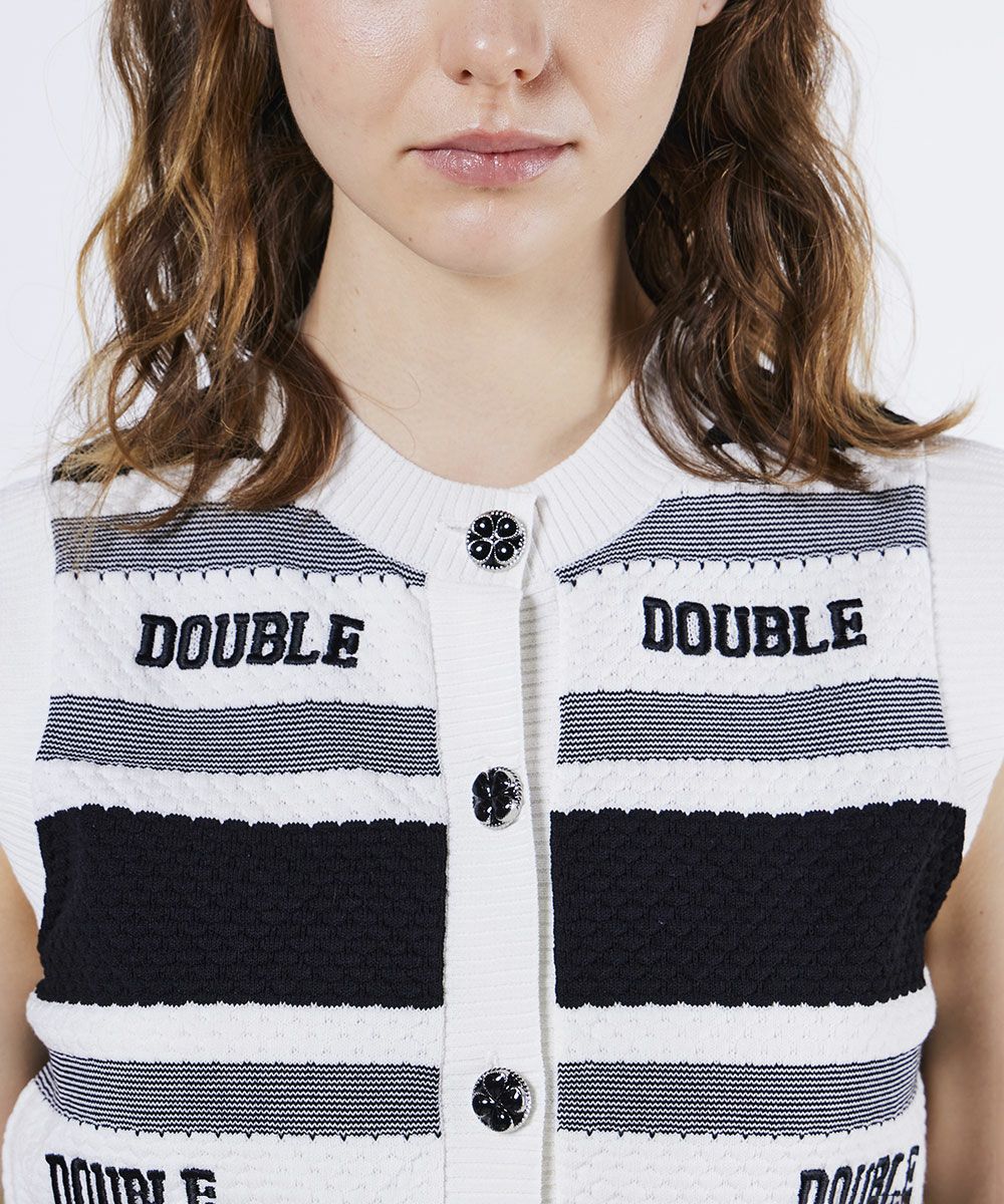 ダブルスタンダードクロージング　Dロゴ刺繍ニットベスト DSC / ロゴ刺繍ベスト TOPS Night STORE | ダブルスタンダード
