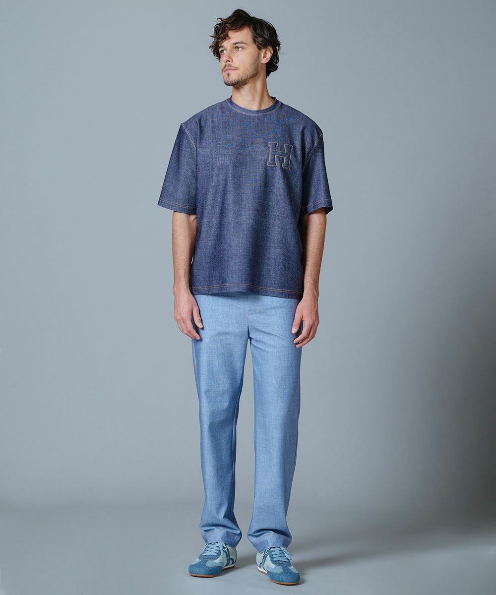 D/him H刺繍デニムプリントジャージTシャツ(SALE) TOPS Night STORE