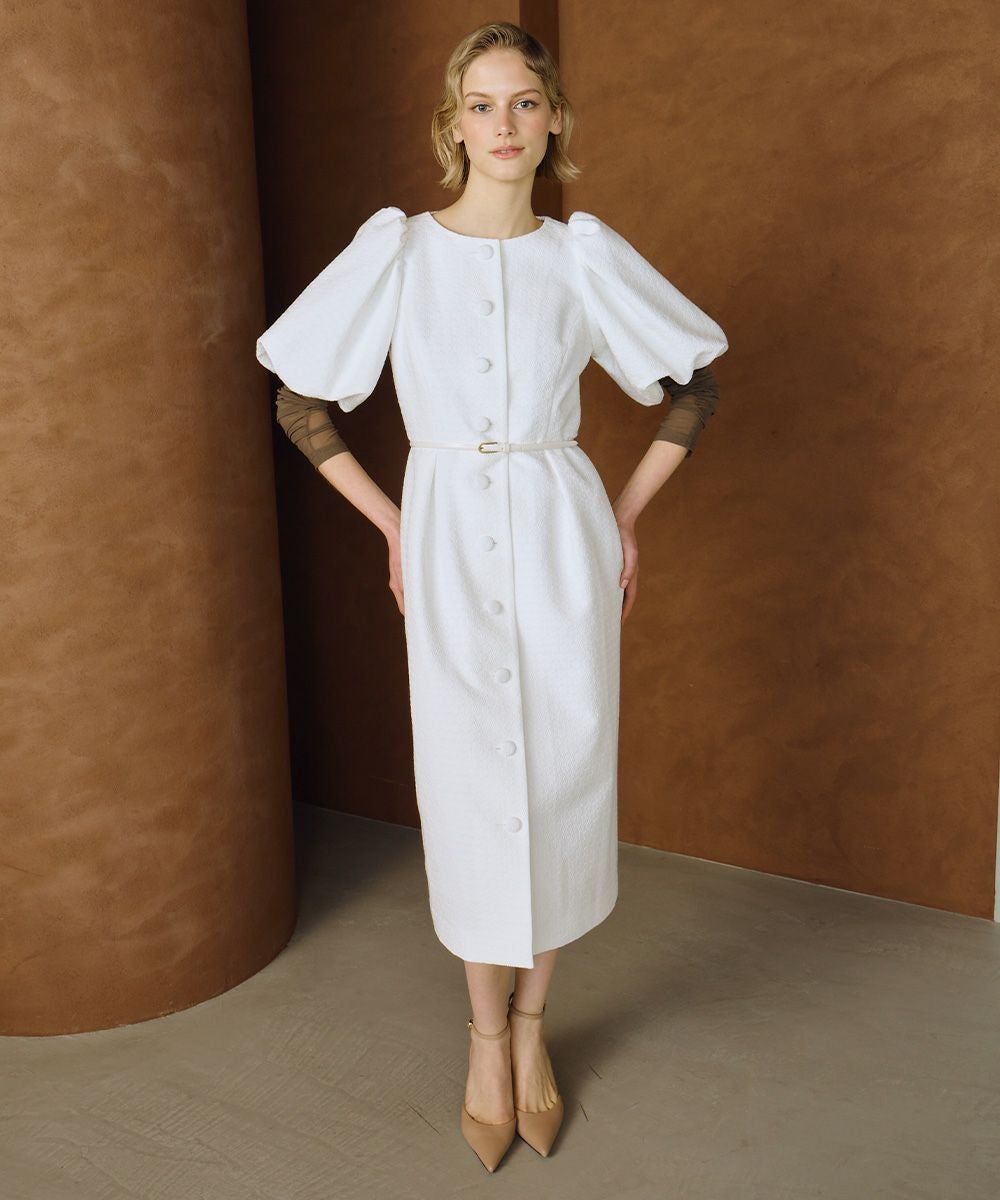 新品　ダブルスタンダードクロージングCORCOVADO パフスリーブドレス　40 CORCOVADO / フラワーパフスリーブドレス DRESS Night STORE | ダブル