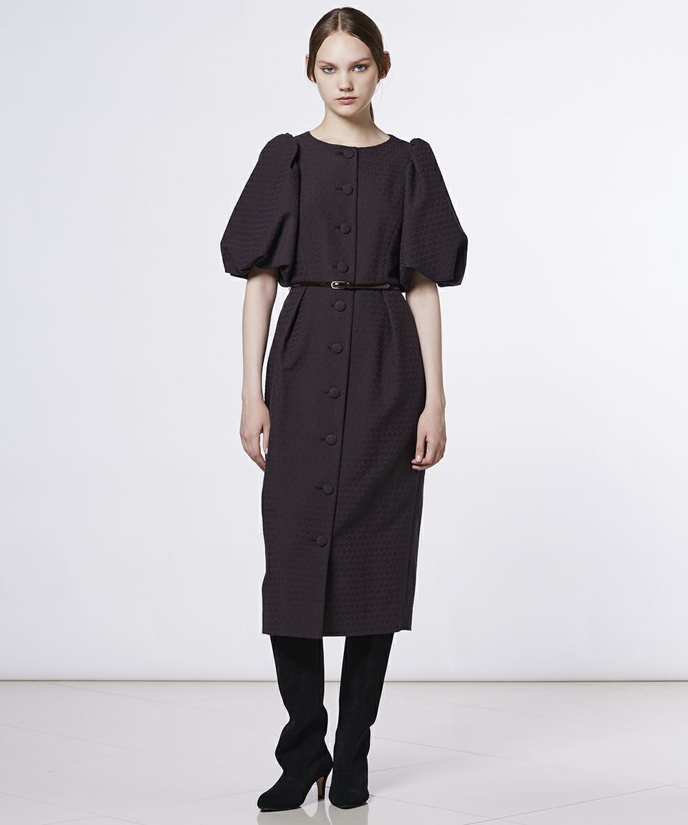 新品　ダブルスタンダードクロージングCORCOVADO パフスリーブドレス　40 CORCOVADO / フラワーパフスリーブドレス DRESS Night STORE | ダブル