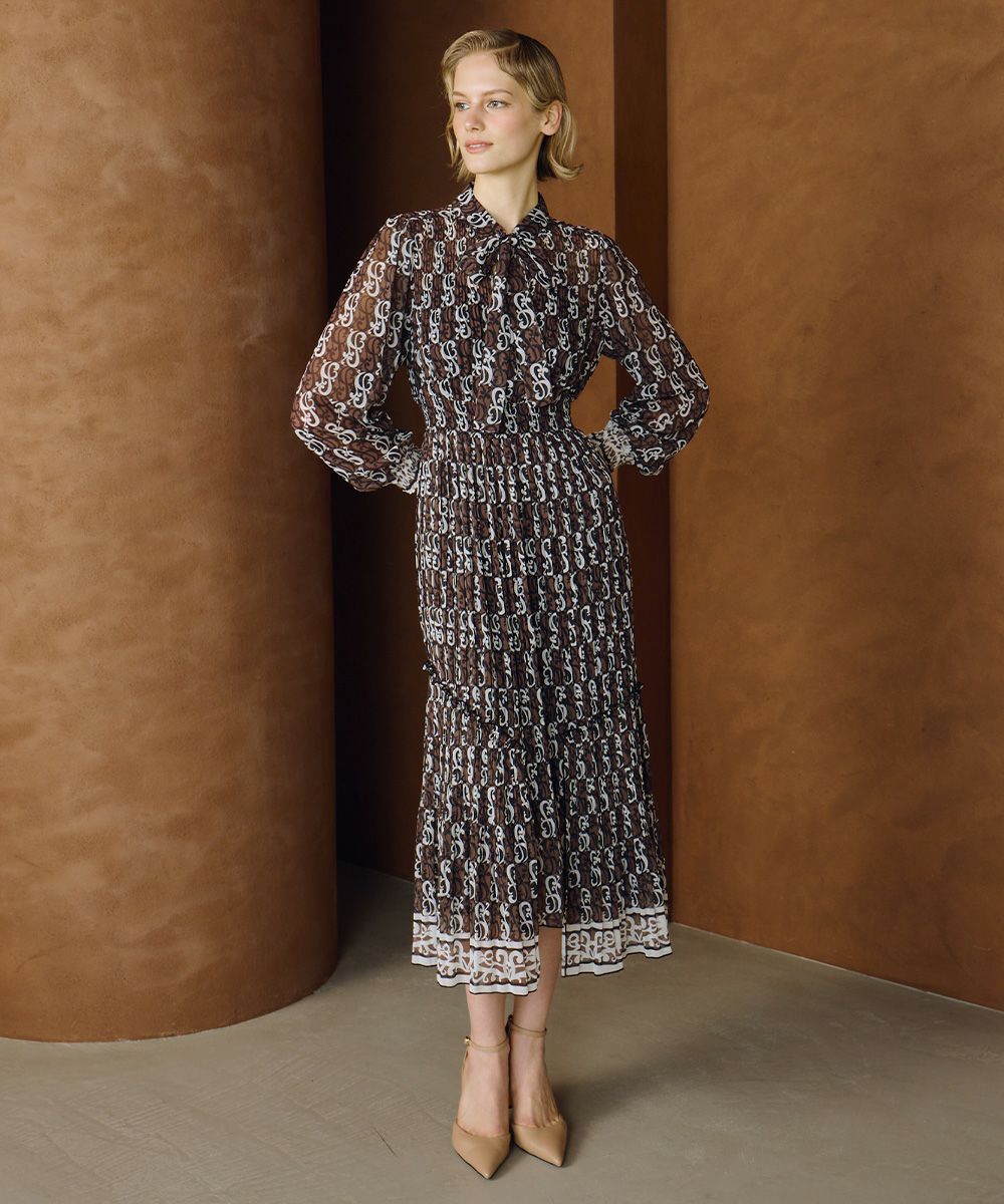 CORCOVADO / Polyester Chiffon ボウタイドレス DRESS Night STORE