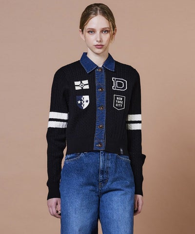 DSC / デニムプリントシフォンブラウス TOPS Night STORE | ダブル 