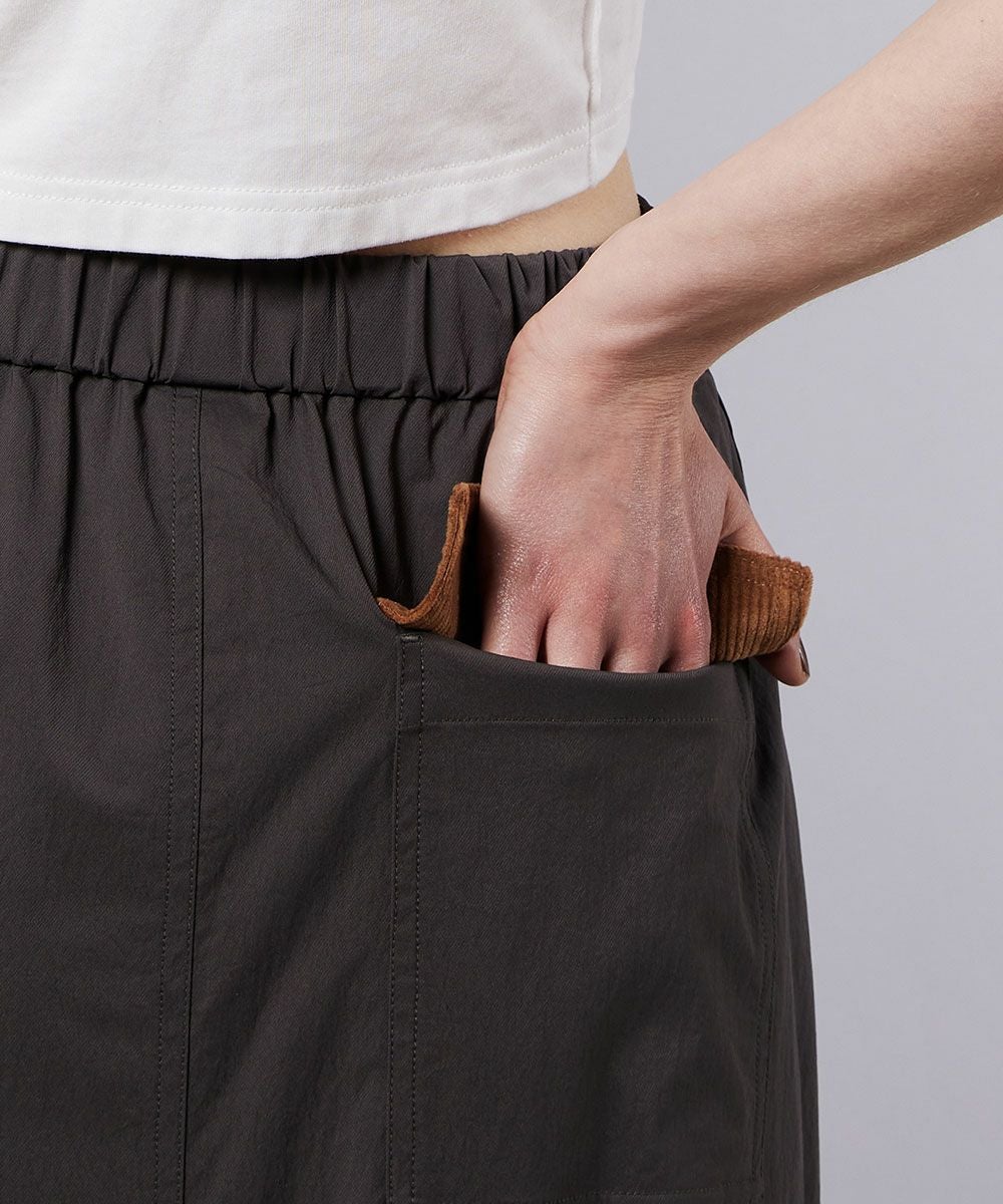 ESSENTIAL / フロストナイロン ドローストリングスカート BOTTOMS